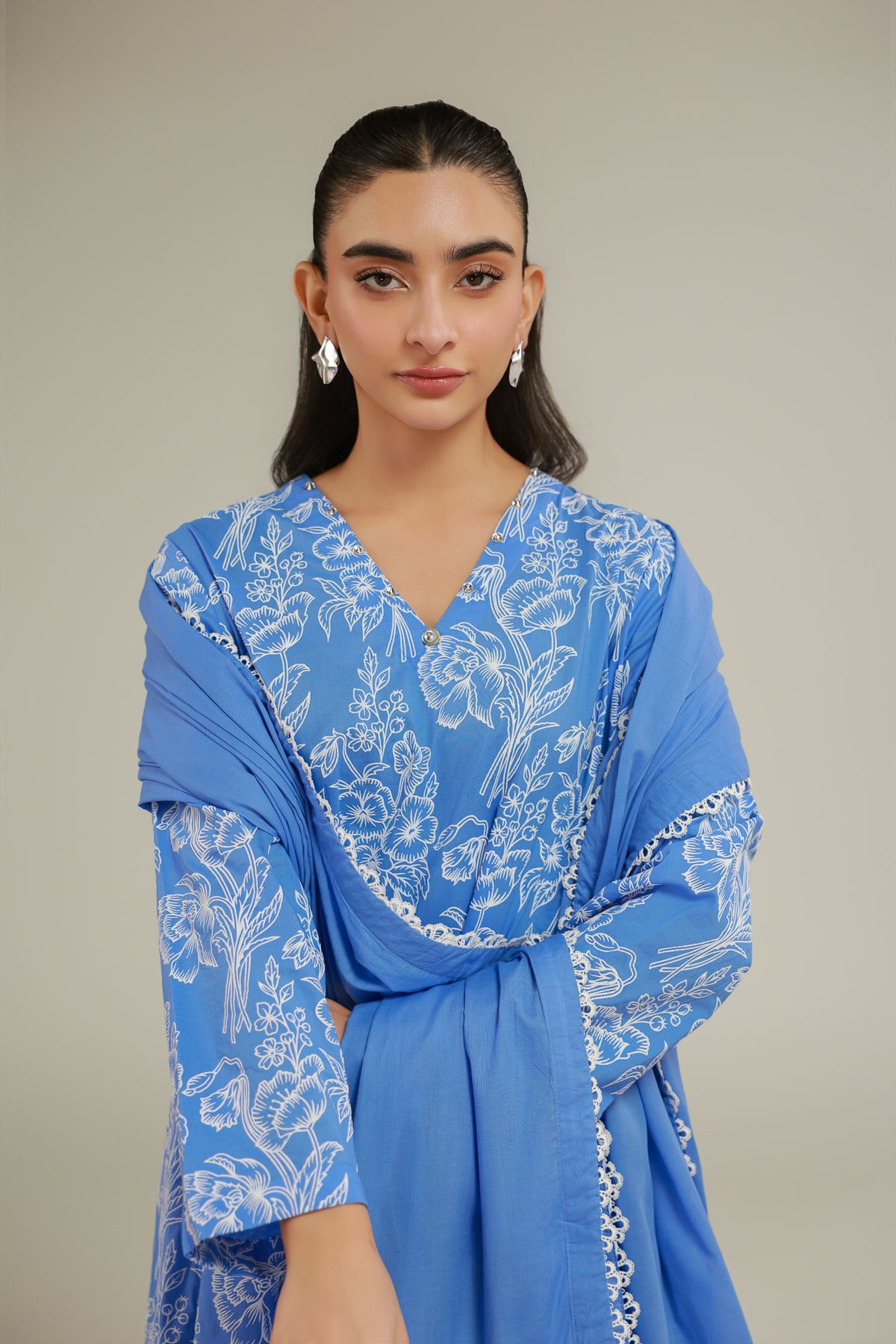 Lawn Blue Lawn Dupatta - 1-26-133-A-D-VG