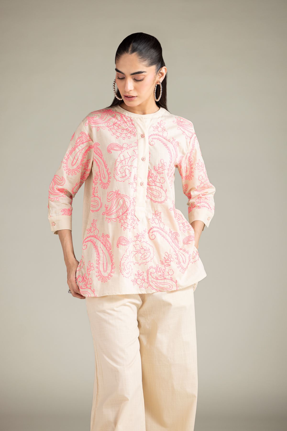 Textured Cotton Shirt - 6-26-101-A-F-VG
