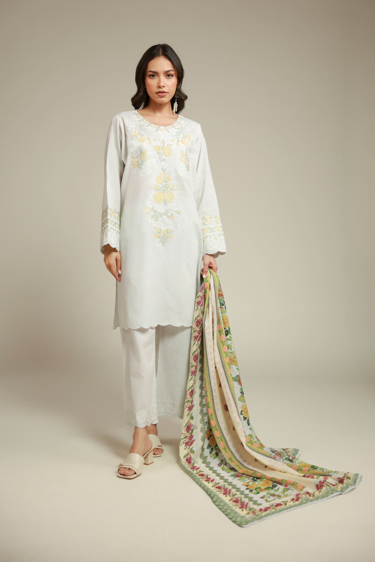 Embroidered Dobby Tailored 3-Piece Set - T-A22-26-121FH2-VG