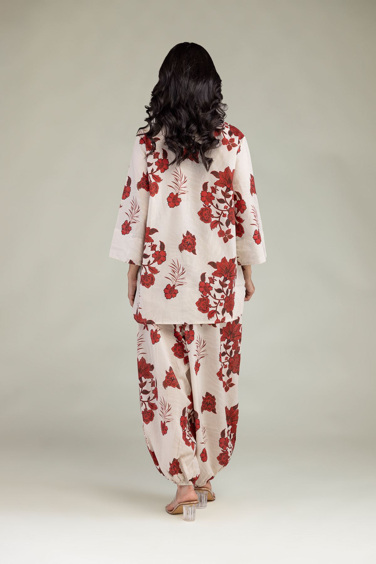 Printed Cambric Floral V-Neck Tunic - 6-26-208-A-J1-VG