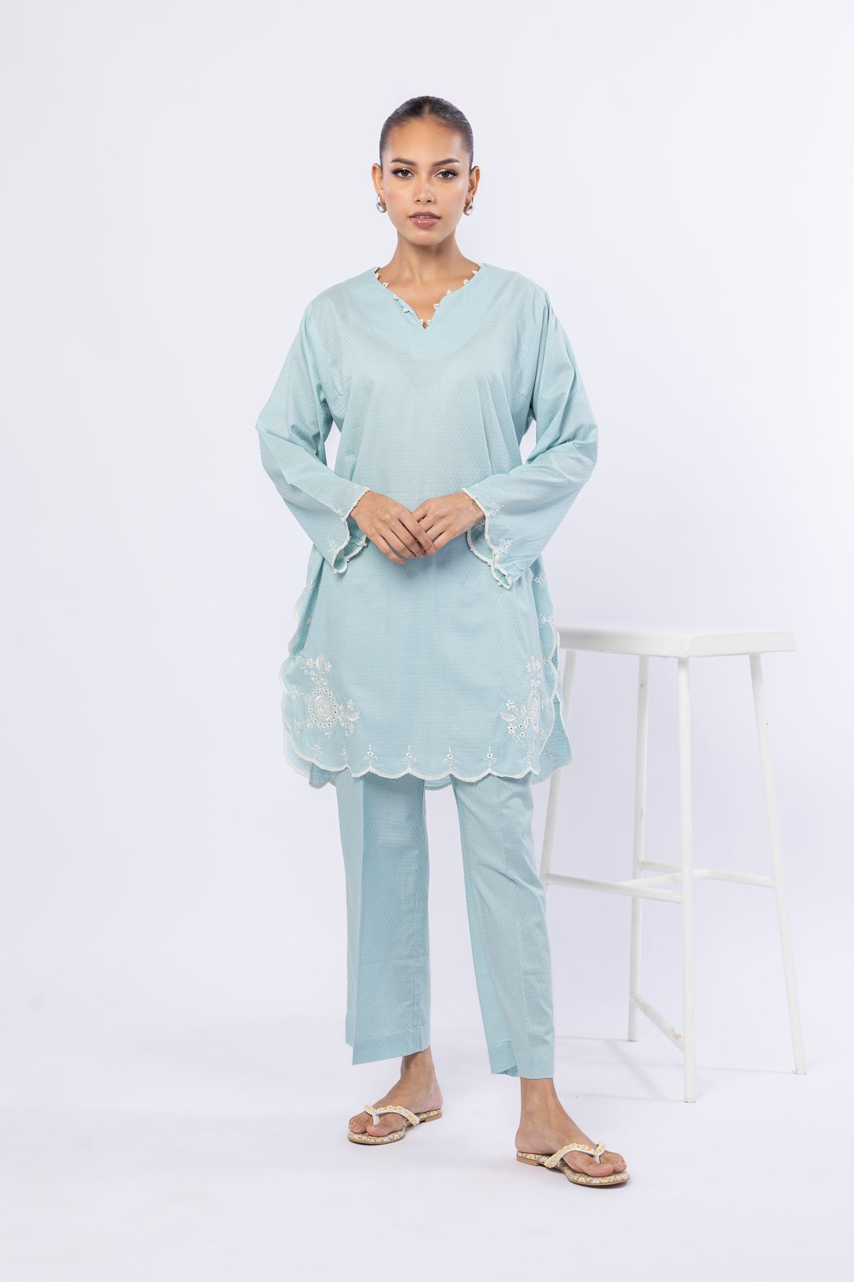 Dyed Cotton Dobby Pants - 25-04E43-01TB-VG