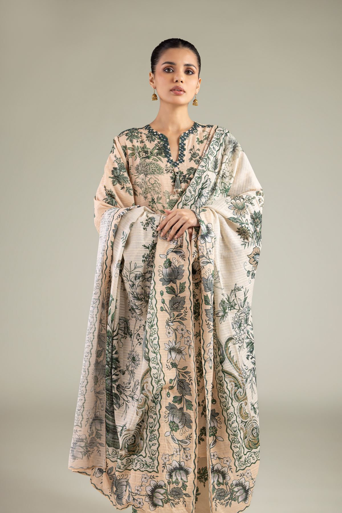 Embroidered Mesuri Dobby Tailored Floral 3-Piece - 1-26-102-A-F-VG