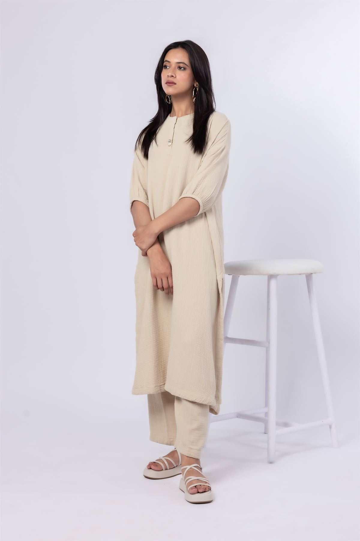 Dyed Cheese Cloth Pants - 24-12E01-06TB-VG