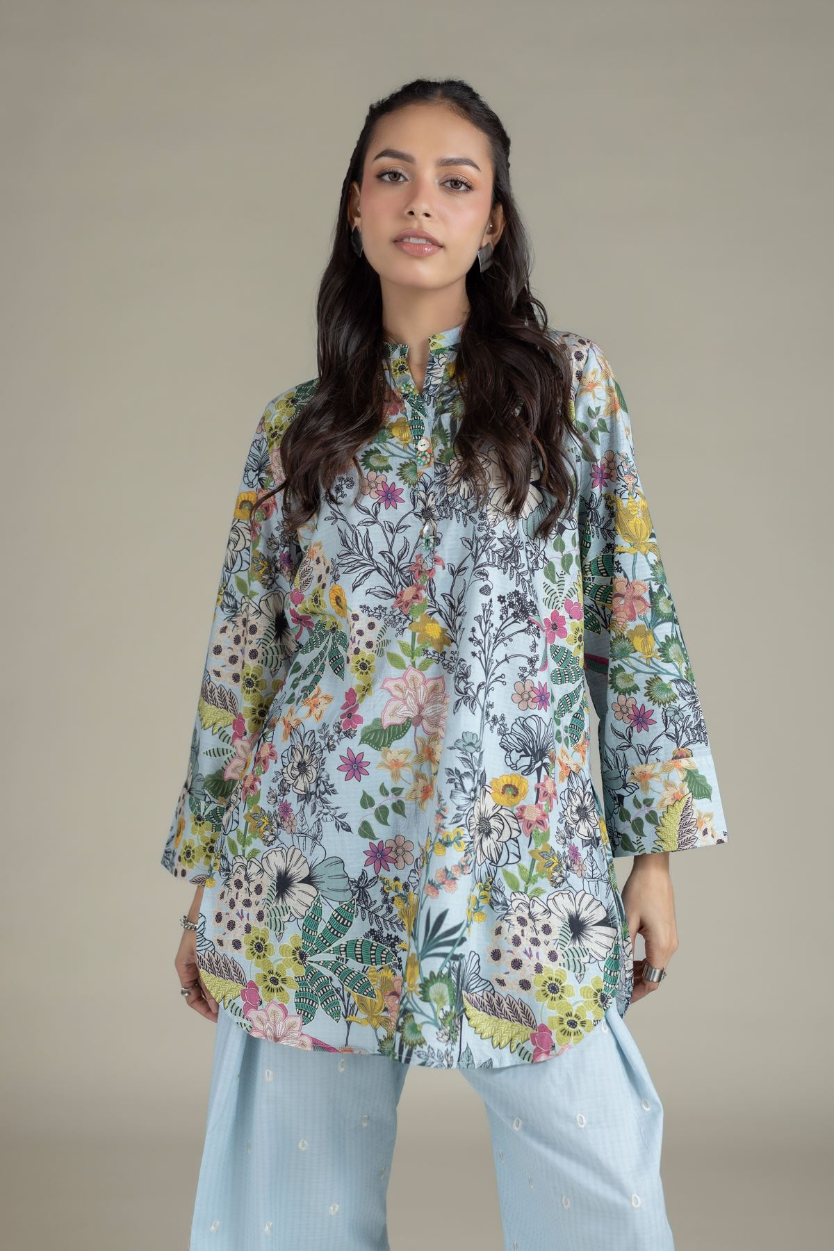 Printed Cotton Dobby Kurta - 25-10-12E12-05TB-VG