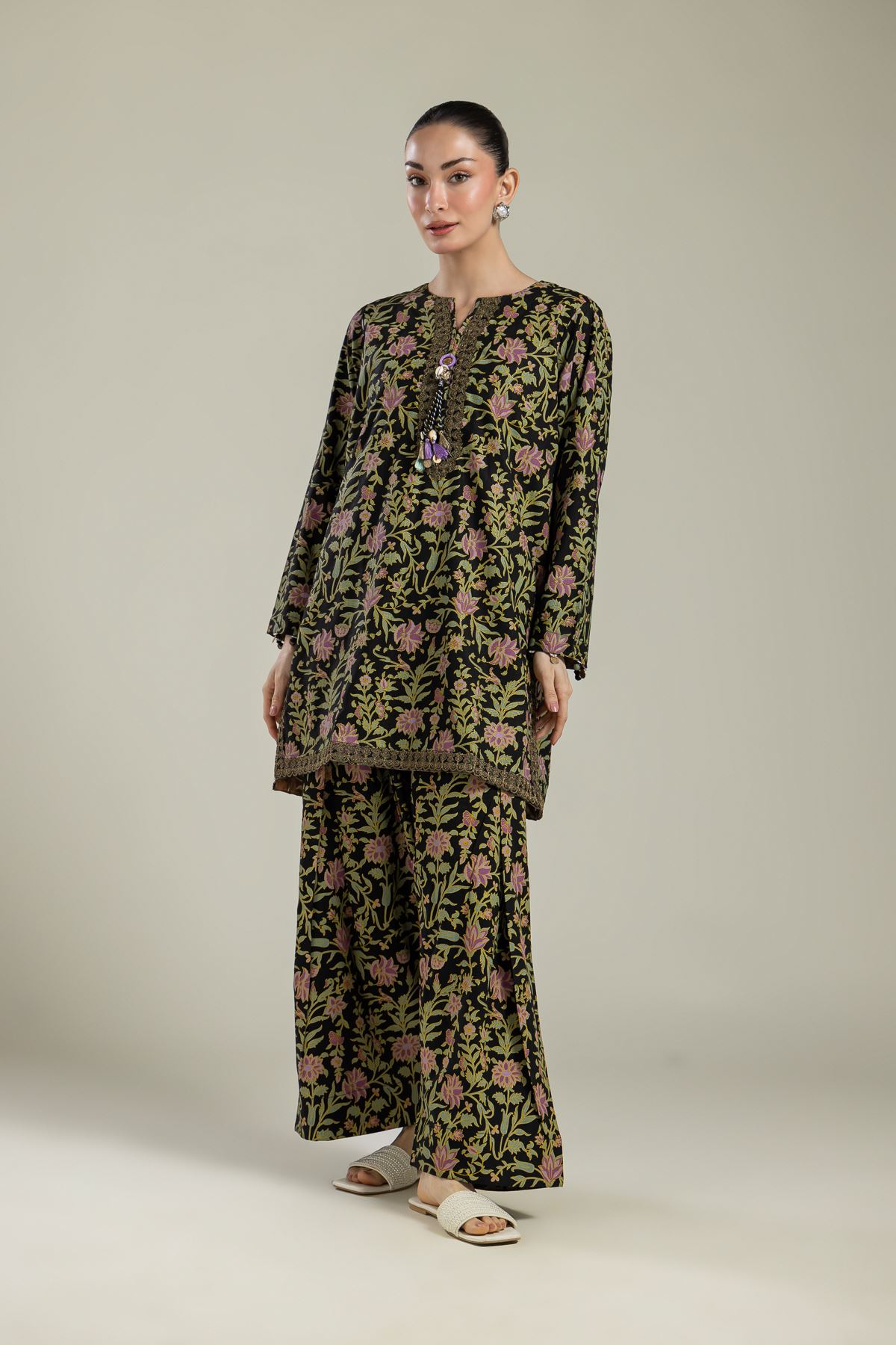 Raw Silk 2-Piece Co-ord Set - 1-26-134-A-G-VG