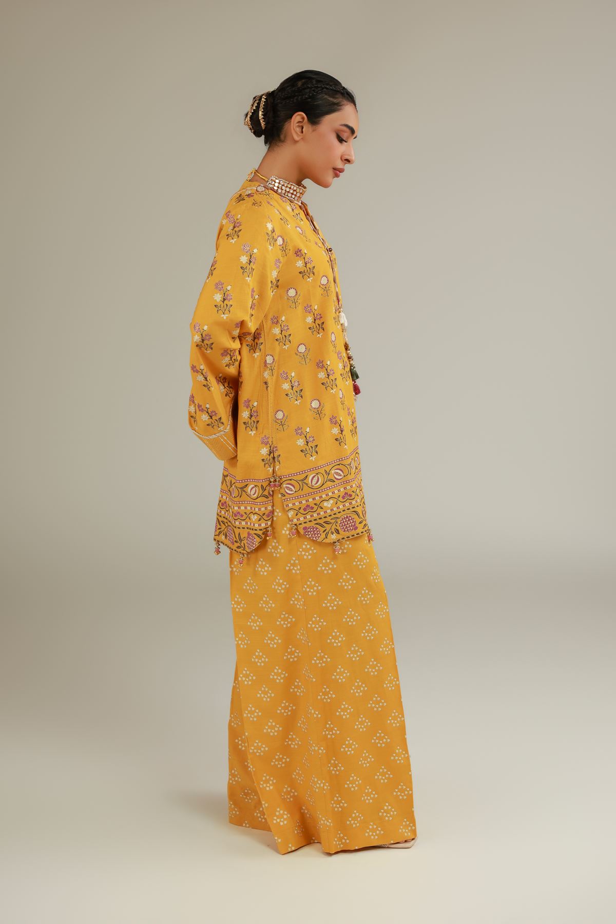 Raw Silk 2-Piece Co-ord Set - T-A22-26-103FA1-VG
