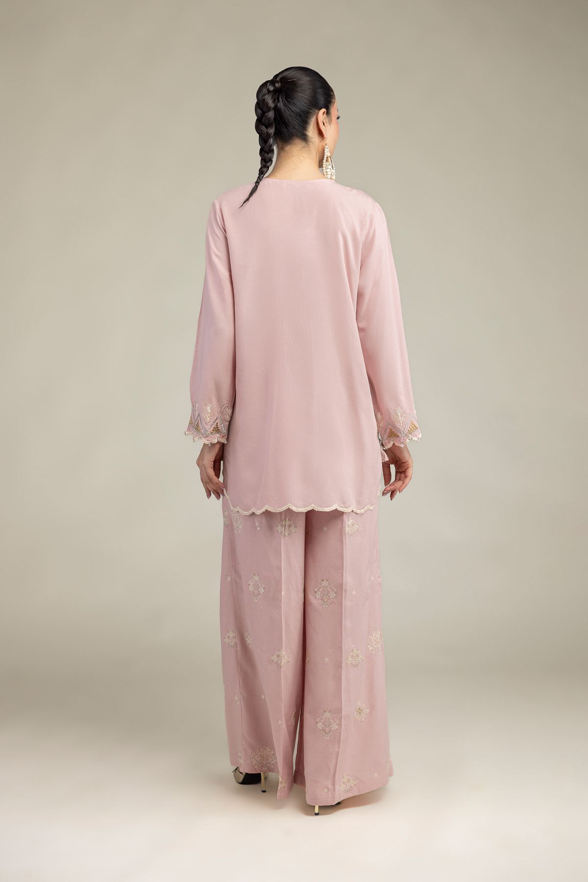 Embroidered Raw Silk Short Silk Kurta - 2-26-212-A-C1-VG