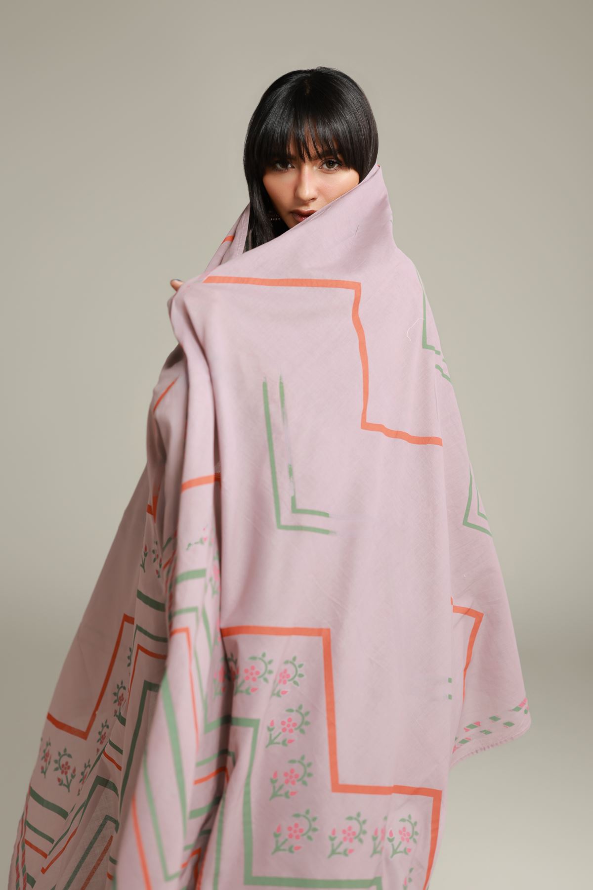 Printed Lawn Floral Lawn Dupatta - 2-26-202-A-D-VG