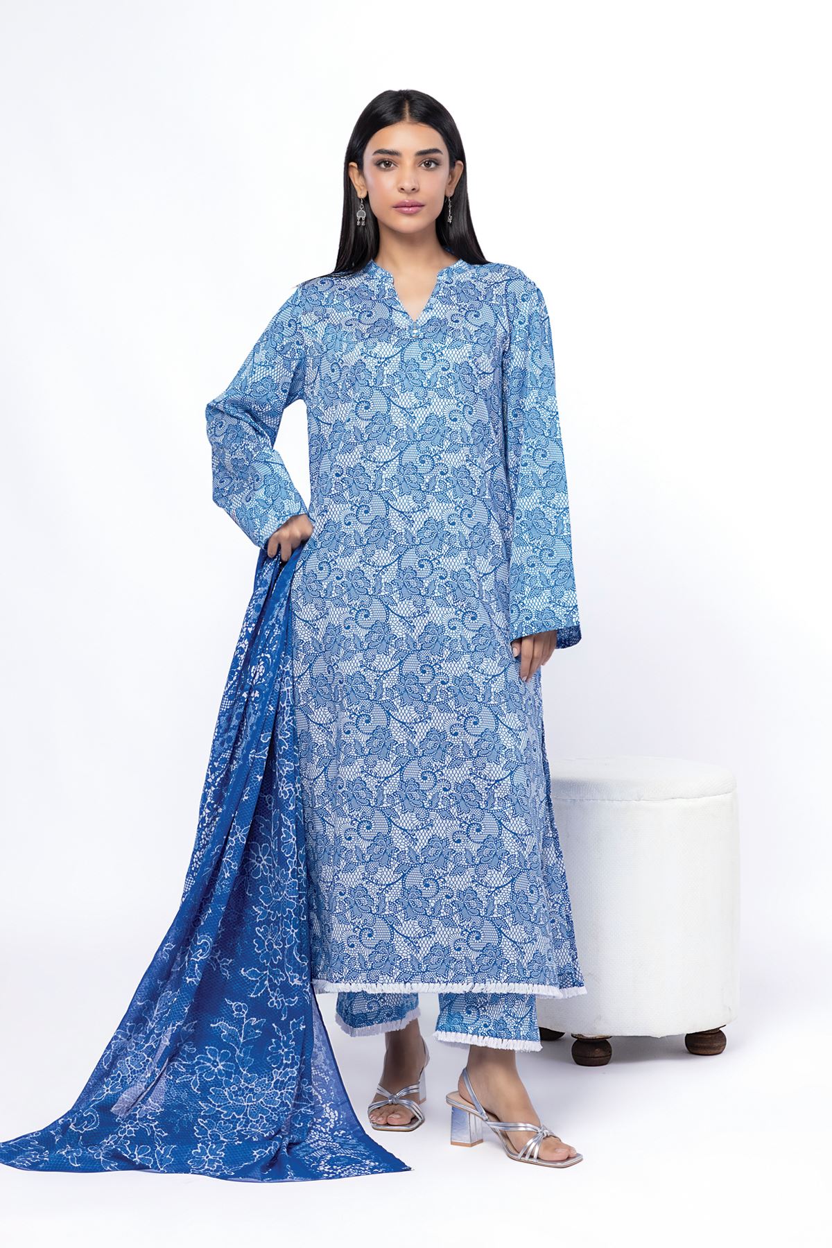 Printed Lawn Fabrics 3 Piece - CA02A-VG