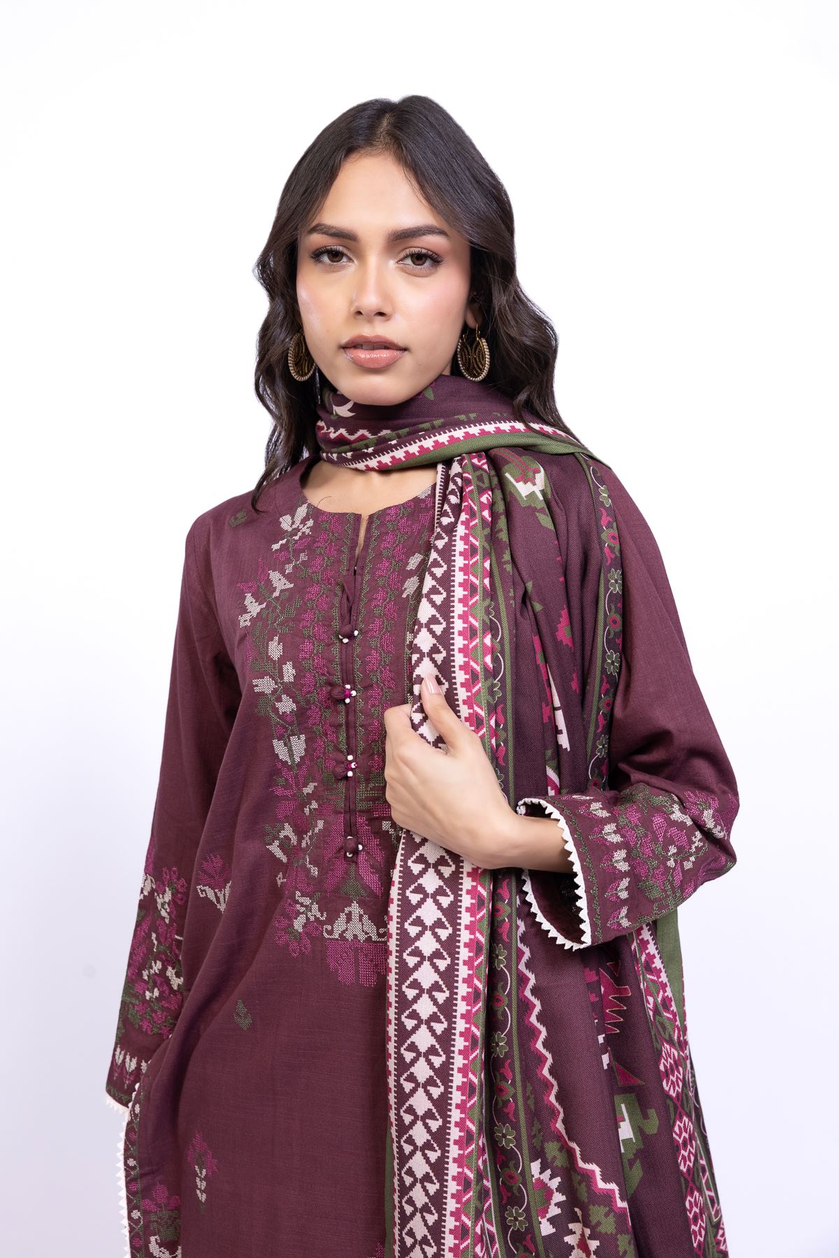 Printed Polyester Twill Dupatta - OTD4-EX22-08BA-VG