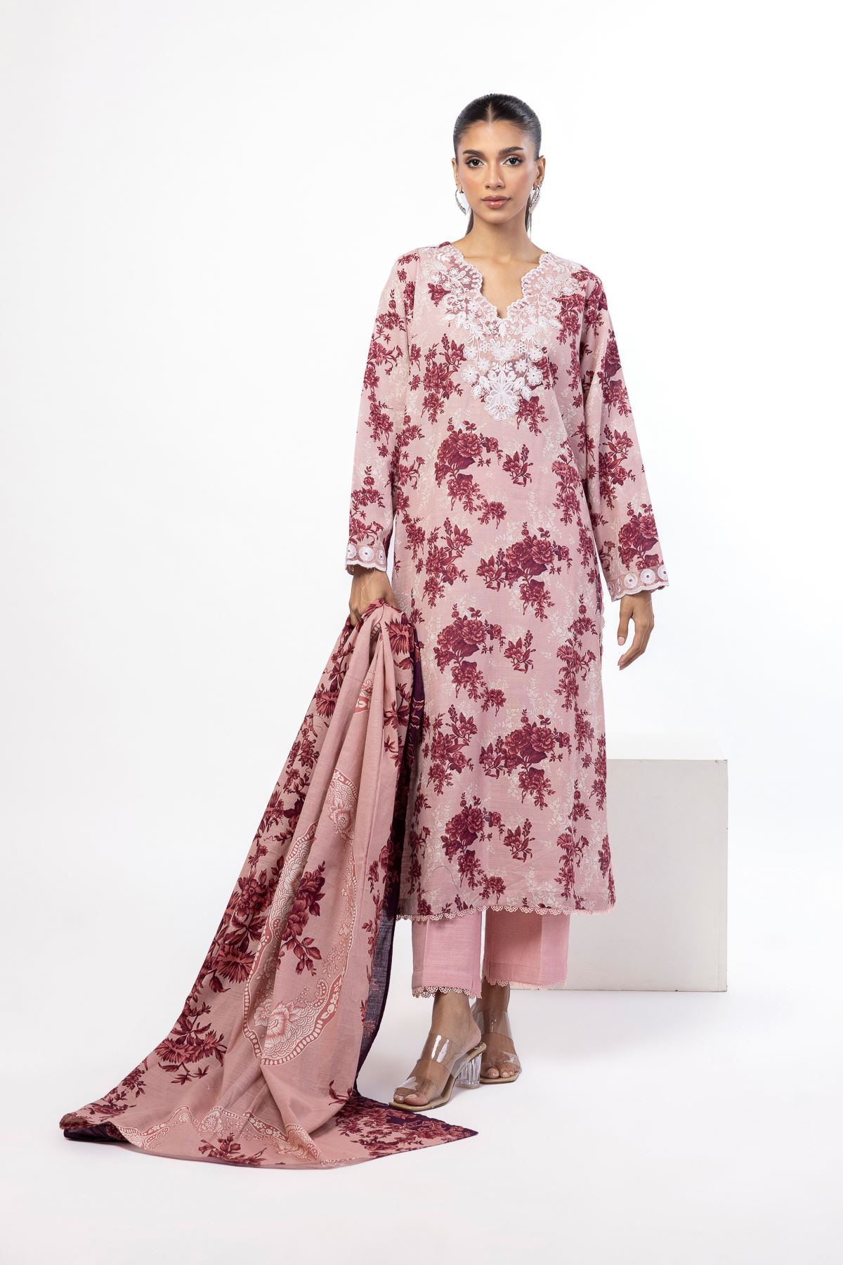 Embroidered Khaddar Tailored 3 Piece - CV08BST-VG