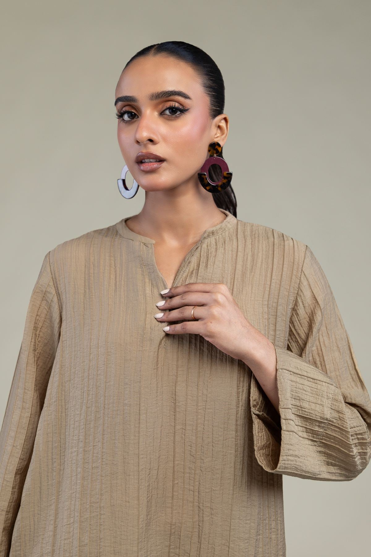 Dyed Blended Crinkle Tunic - 2-26-202-A-D-VG