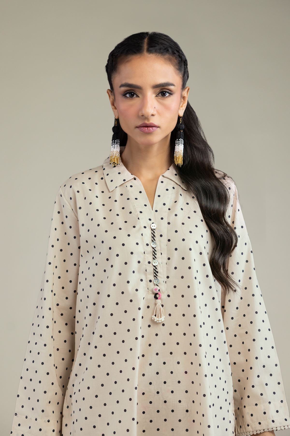 Printed Cambric Cambric V-Neck Kurta - 25-10-11E1-01TB-VG