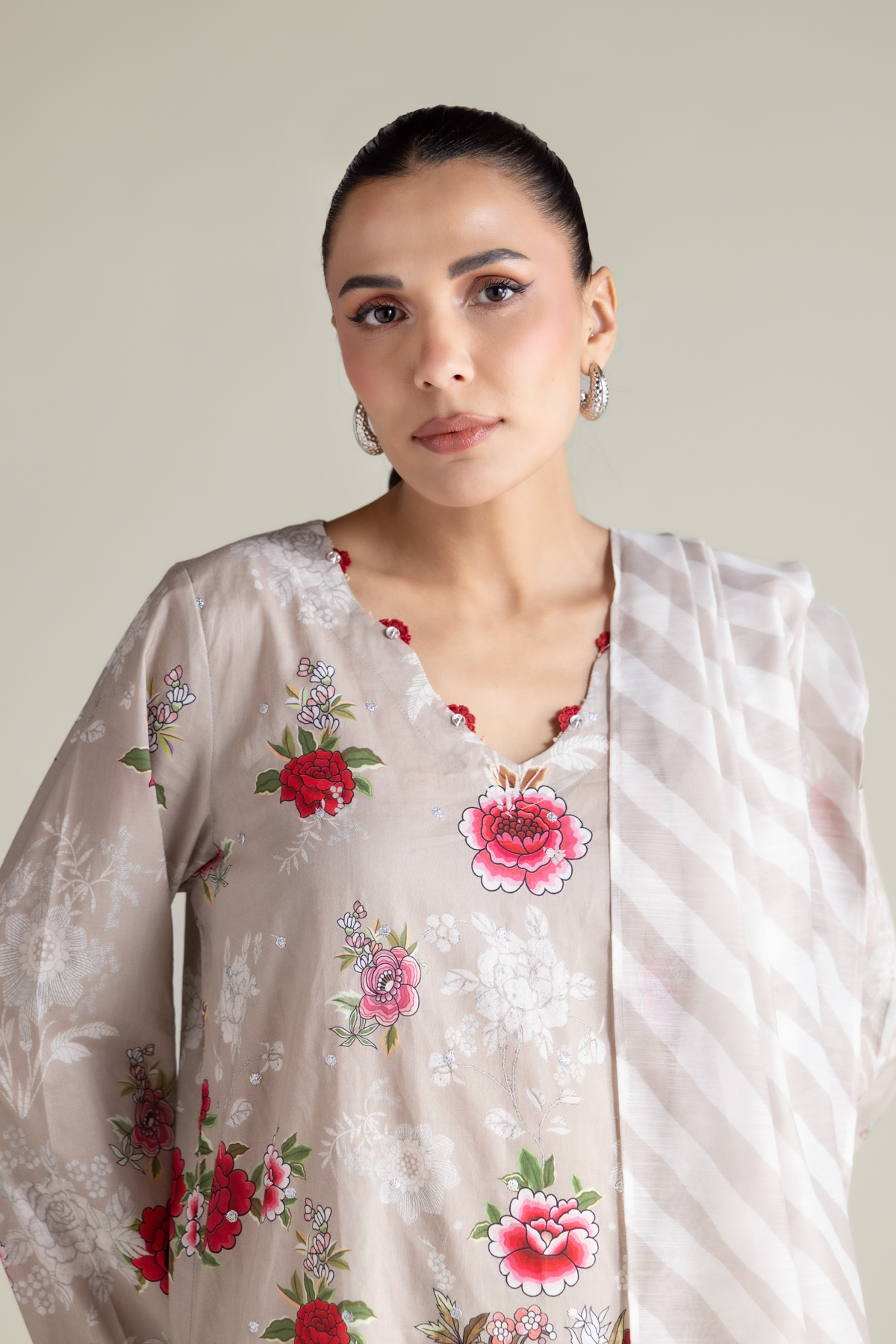 Embroidered Cambric Fabrics 3 Piece - 1-26-102-A-F-VG