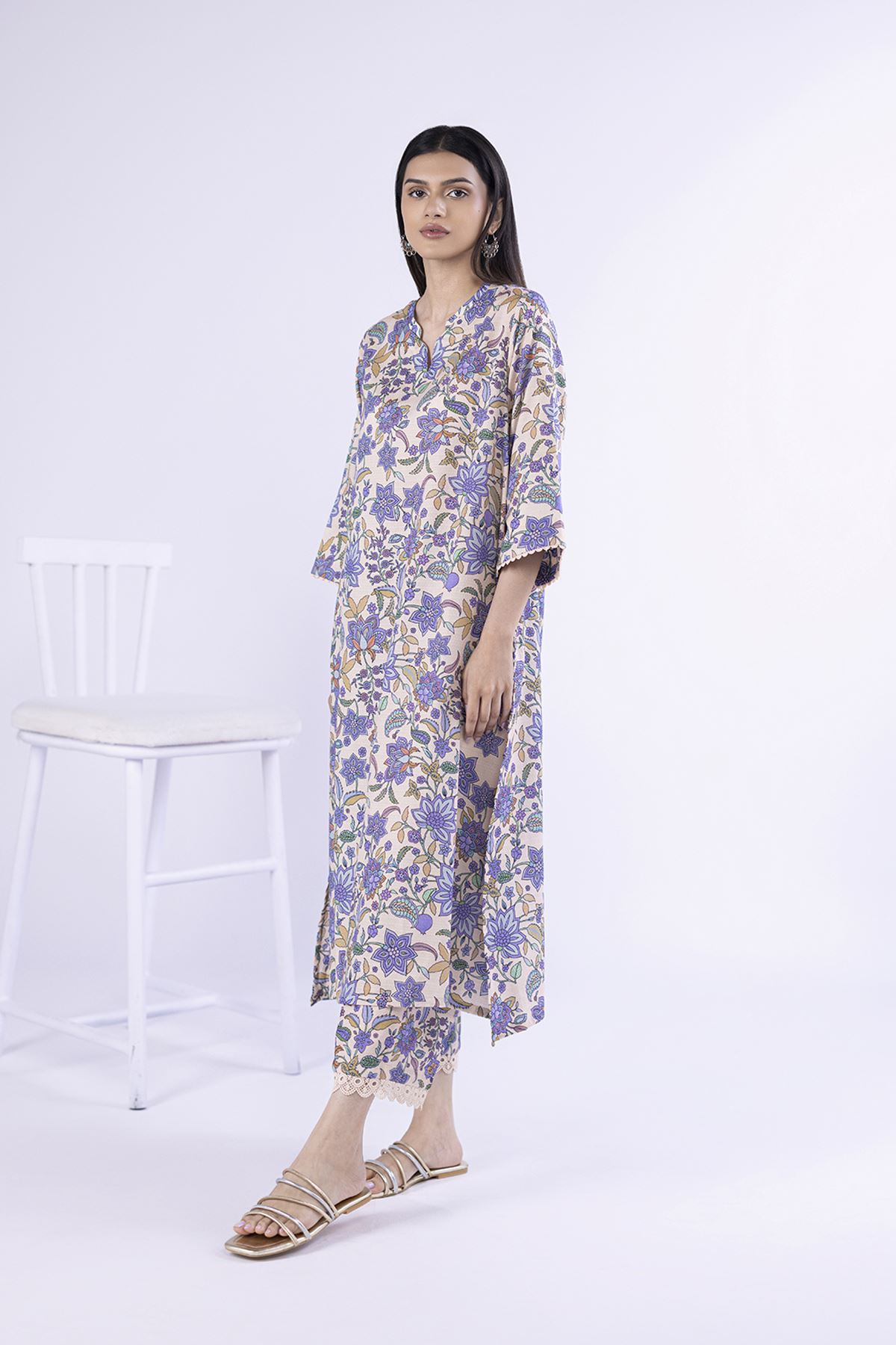 Printed Dobby Pants - 25-09-9S2-11BA-VG