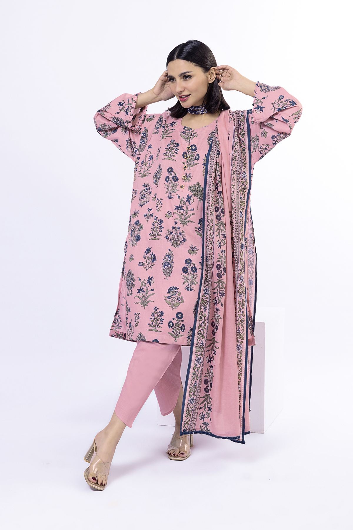 Printed Lawn Fabrics 3 Piece - LKW45B-VG