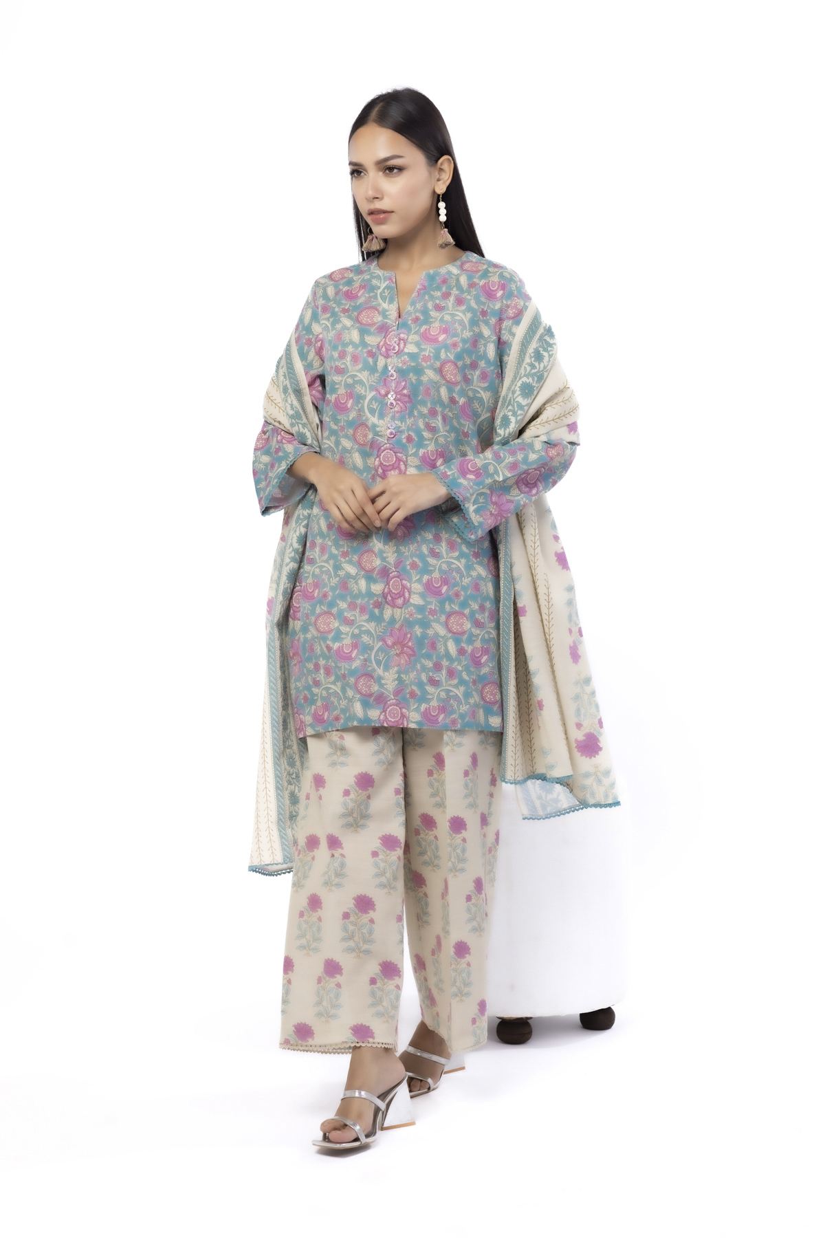 Printed Khaddar Fabrics 3 Piece - MT23A-VG