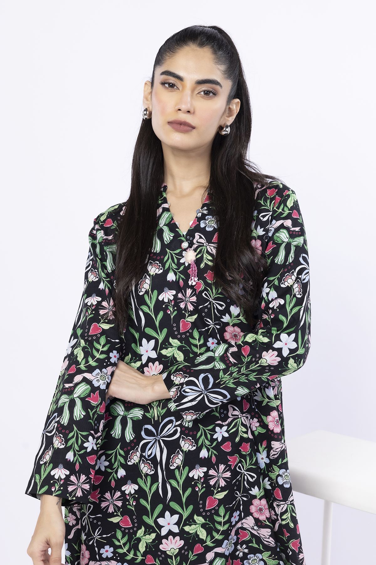 Printed Cotton Dobby Kurta - 25-07-7E1-08BA-VG