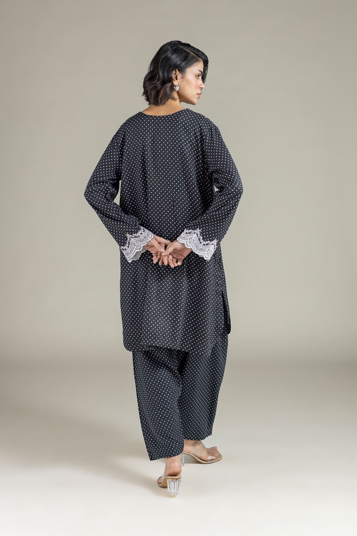 Embroidered Marina Polka Dot Kurta - 25-10-11E12-03TB-VG