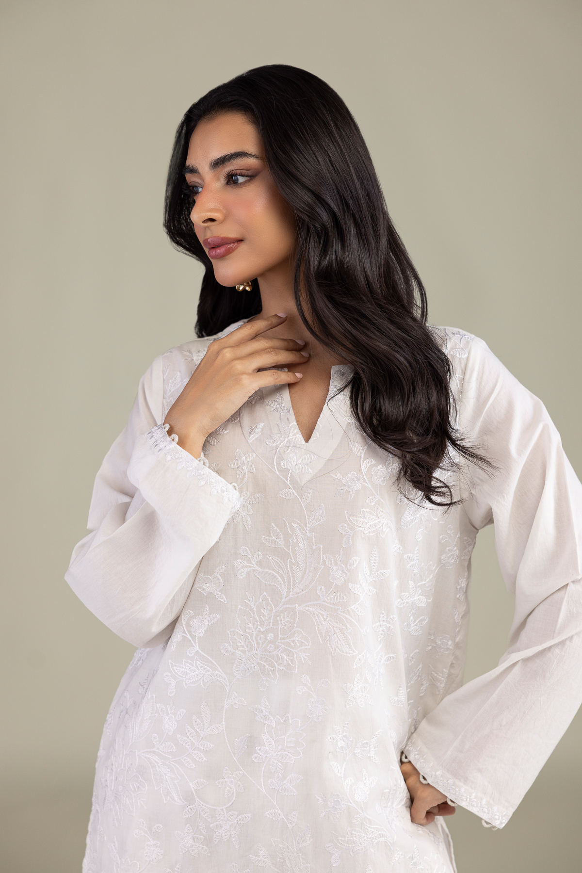 Embroidered Cambric Cambric Tailored 2-Piece - 1-26-322-B-A1-VG