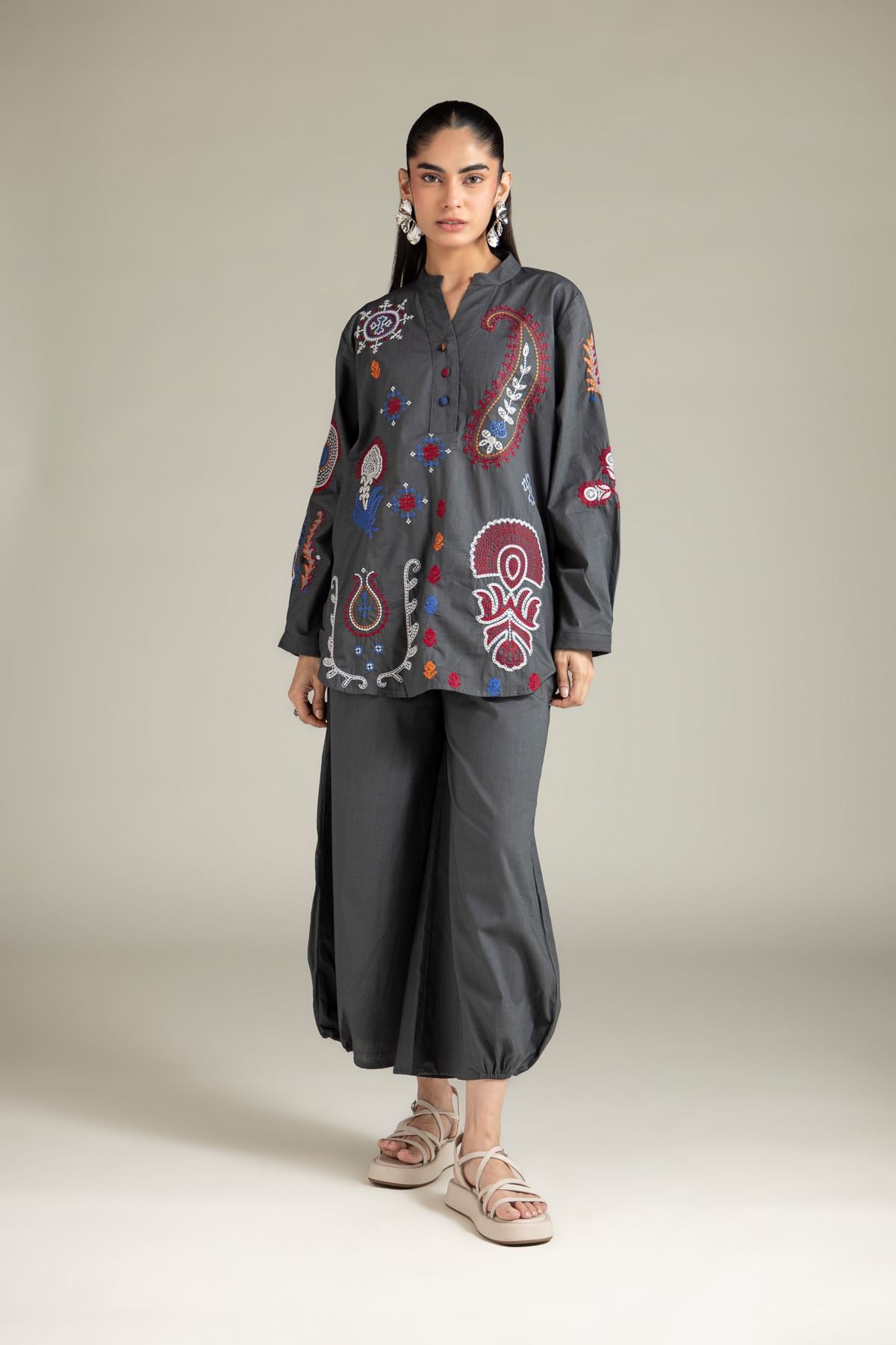 Textured Cotton Tunic - 6-26-105-A-G-VG