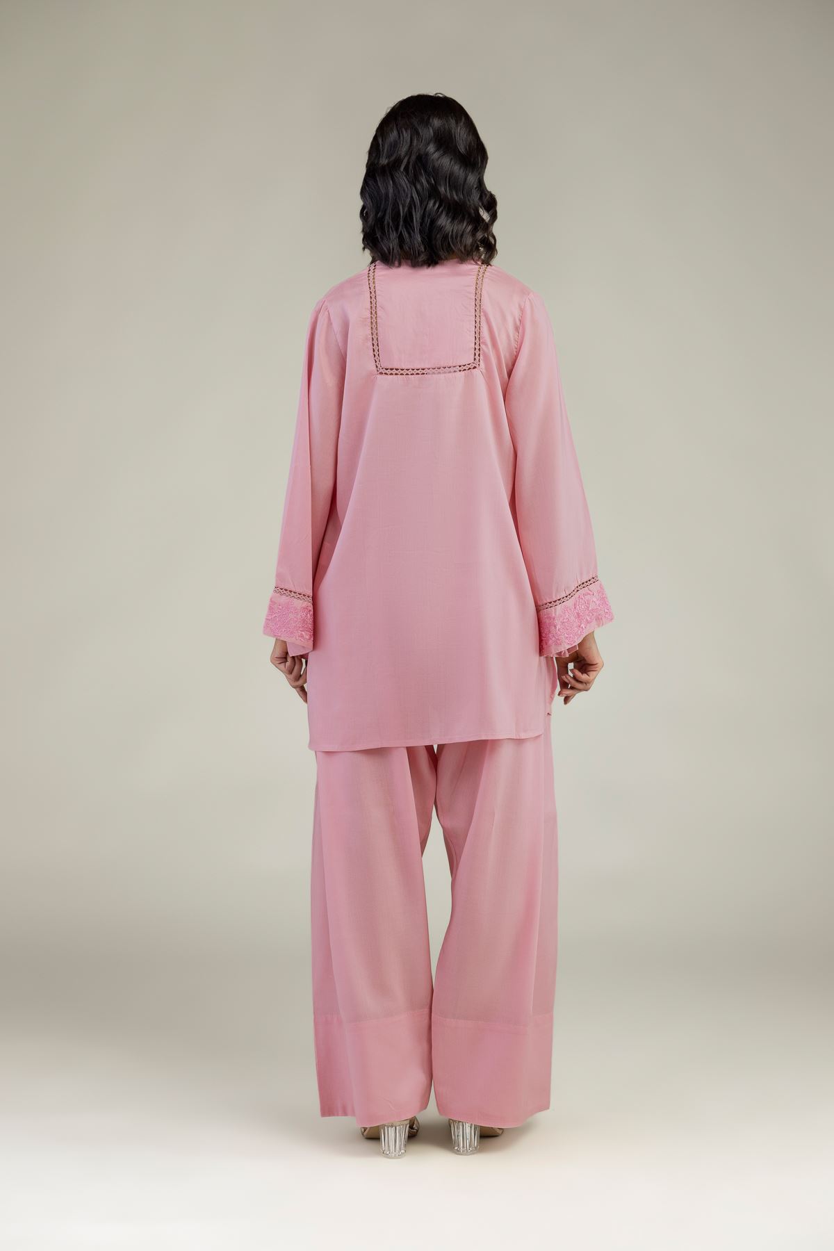 Embroidered Lyocell Short V-Neck Kurta - 1-26-240-A-I1-VG
