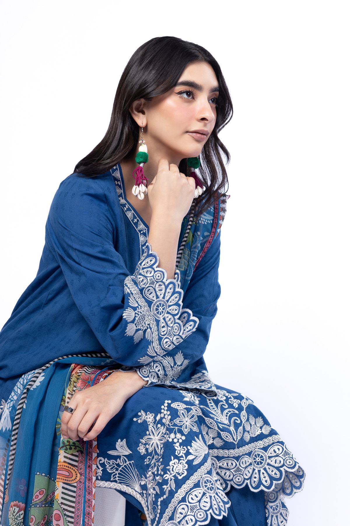 Embroidered Cotton Dobby Tailored 3 Piece - T-A22-26-107FA-VG