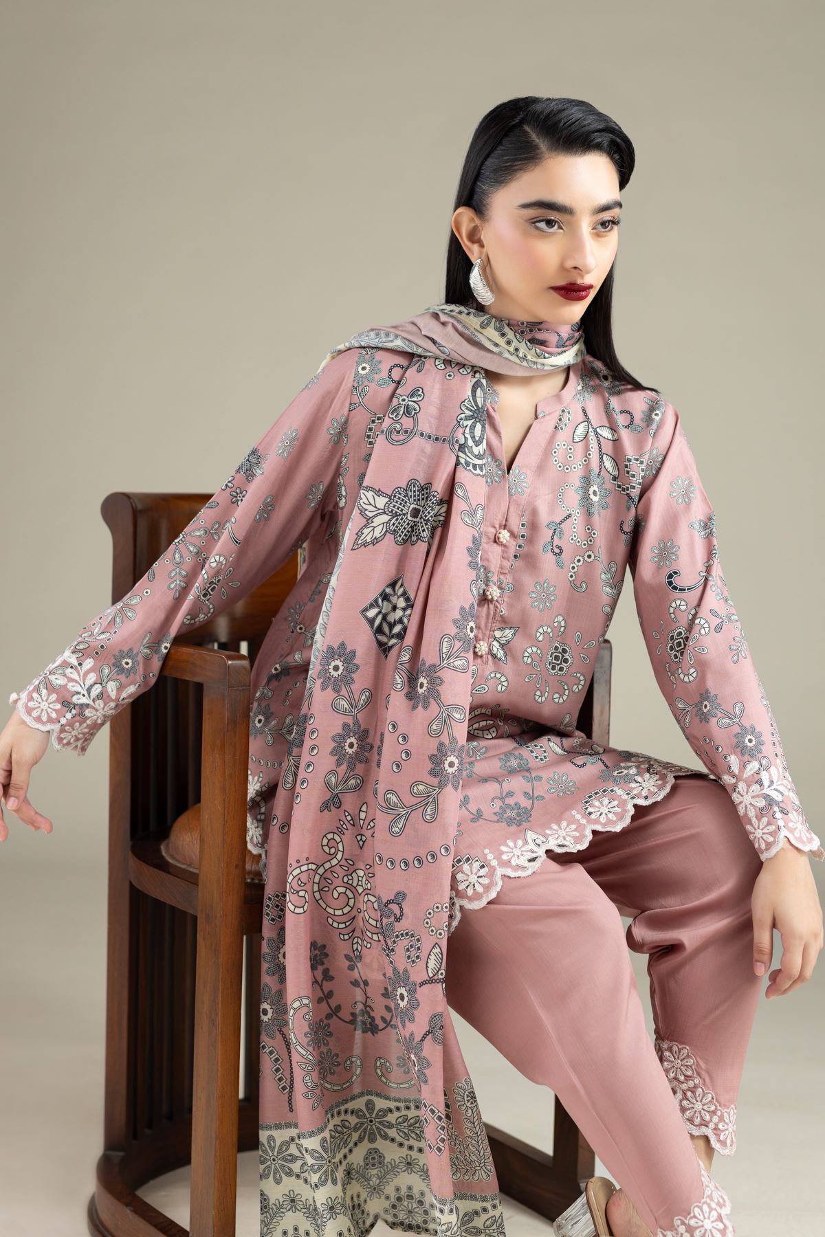 Printed Mesuri Dupatta - 25-04E43-02BA-VG