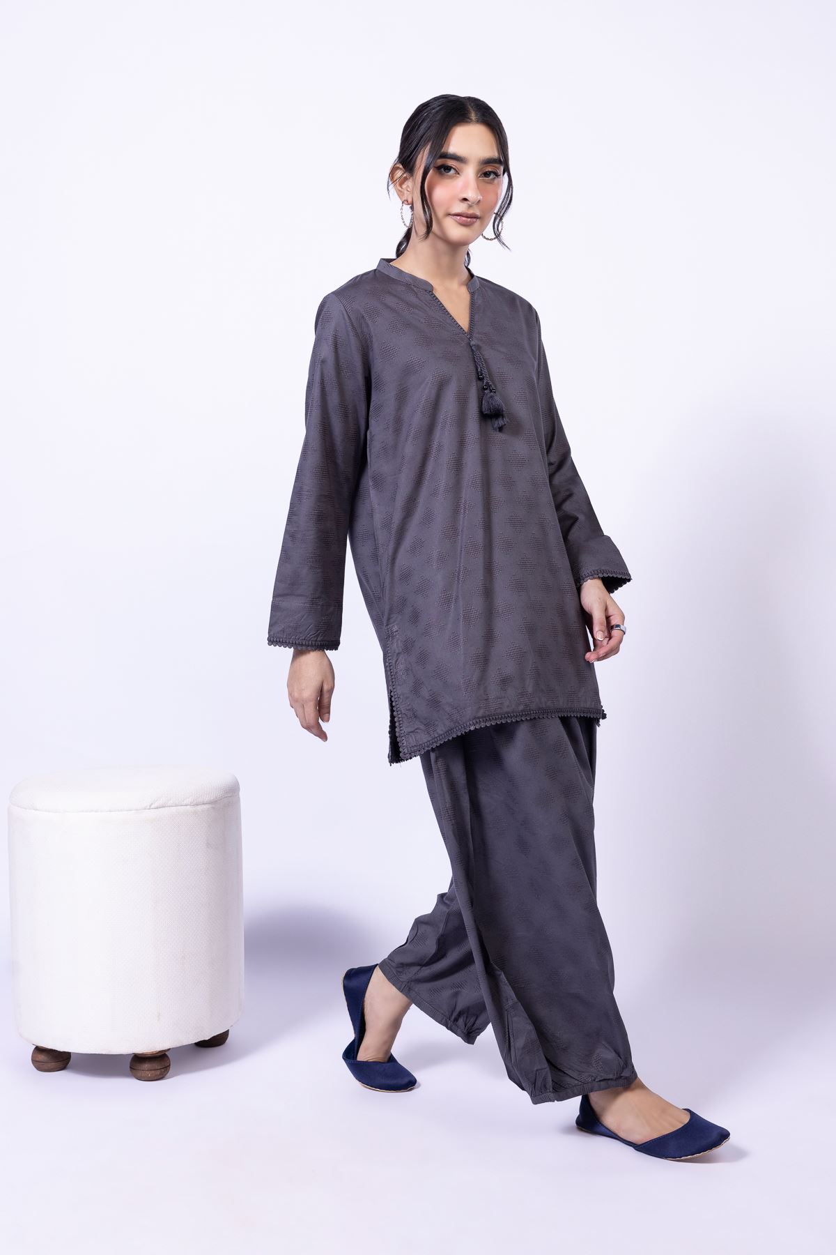 Dyed Jacquard Shalwar - OTD4-EX28-10TA-VG