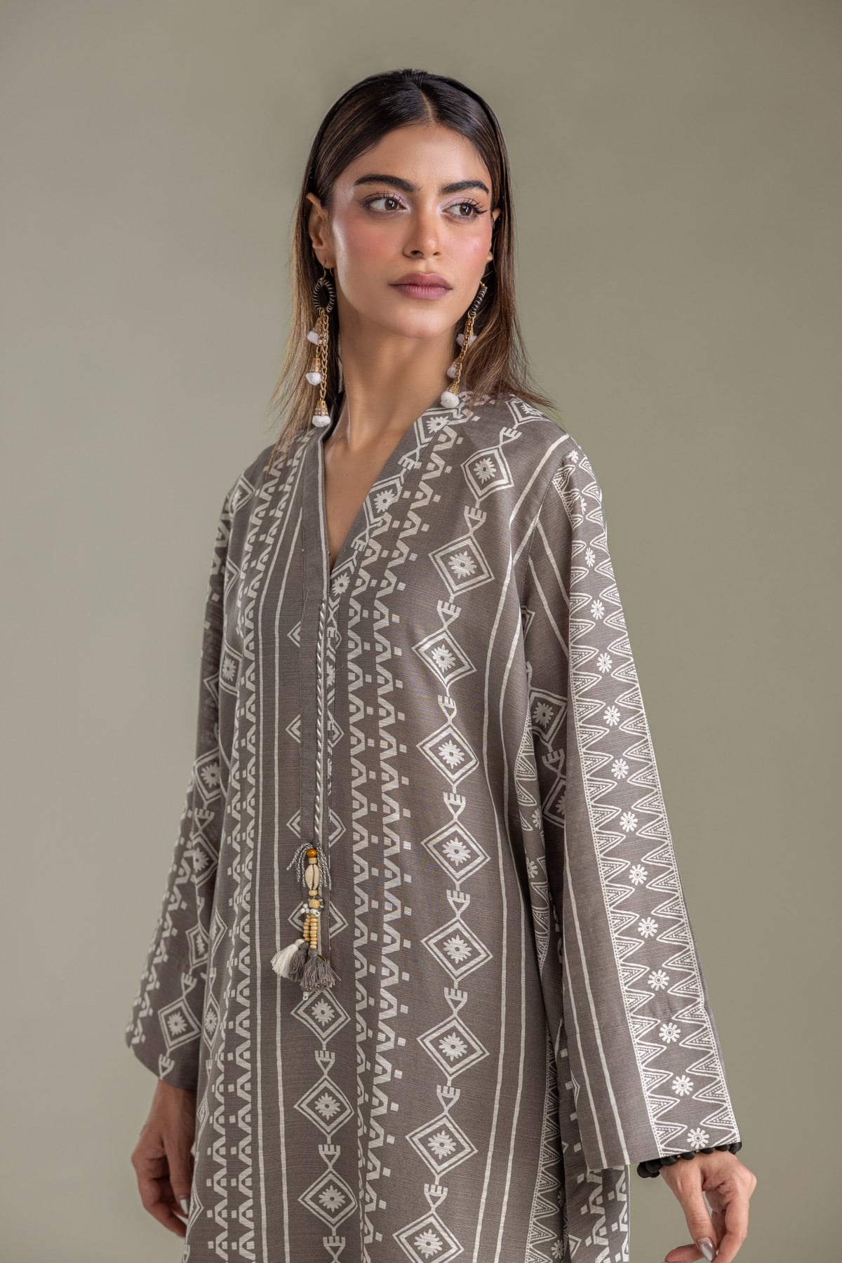 Printed Light Khaddar Light Khaddar Kurta - 2-26-202-A-D-VG