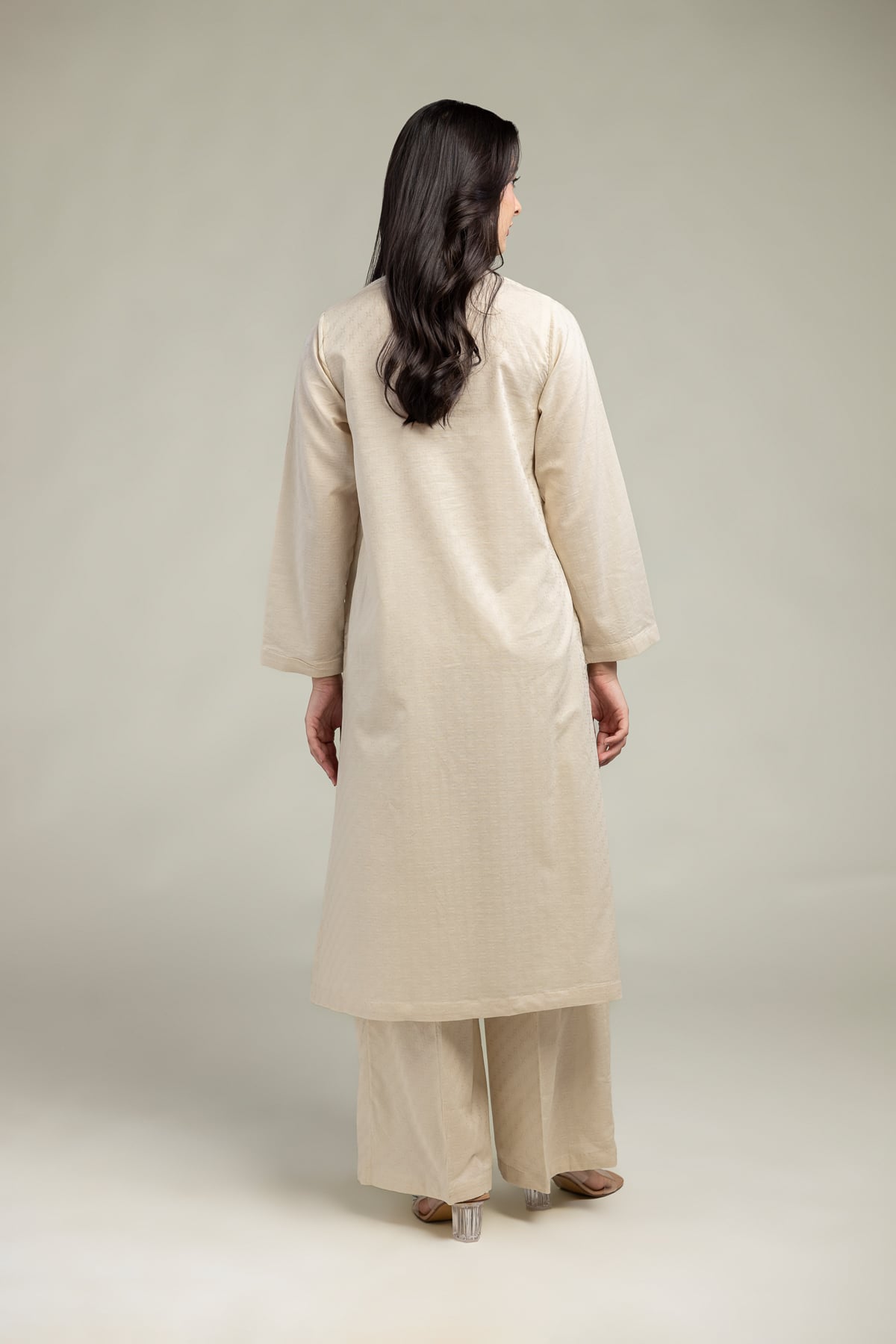 Dyed Cotton Dobby Longline Cotton  Kurta - 1-26-244-A-D1-VG