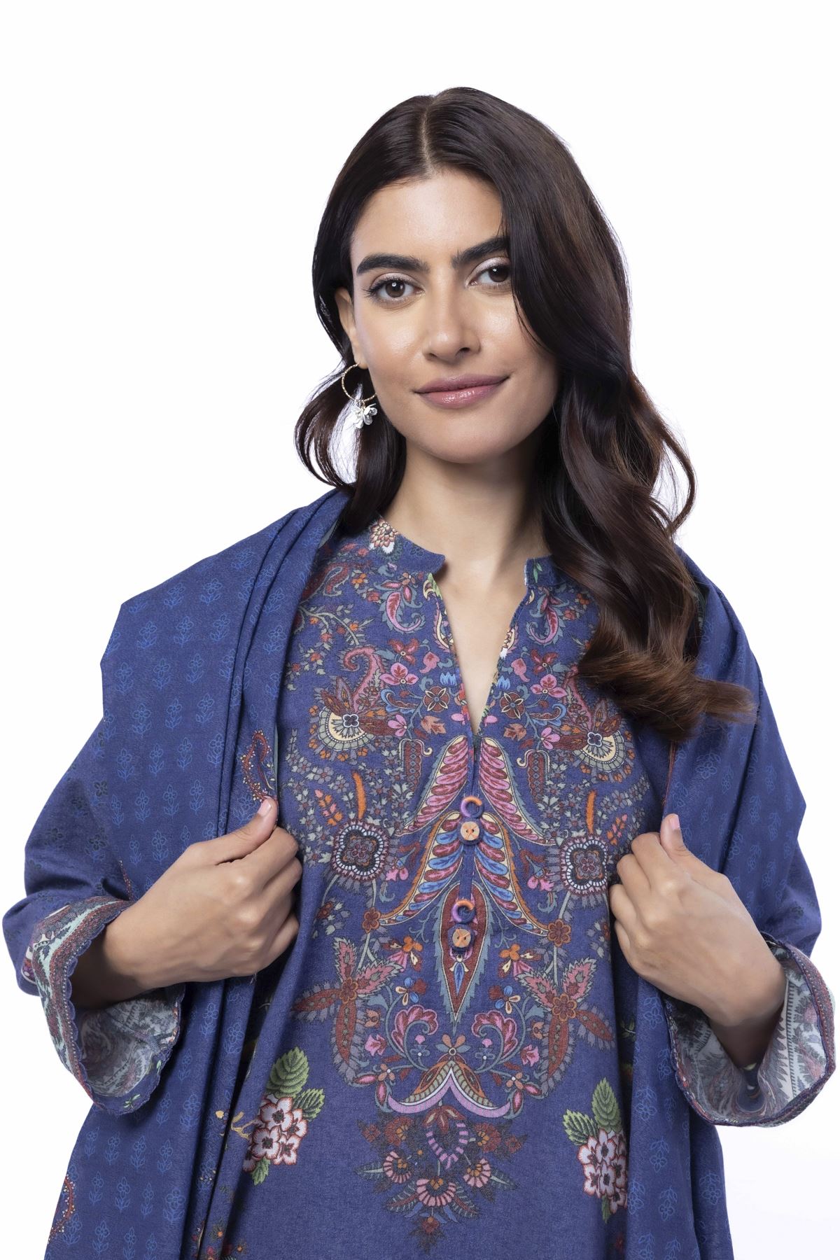 Printed Karandi Fabrics 3 Piece - KRN02A-G-VG