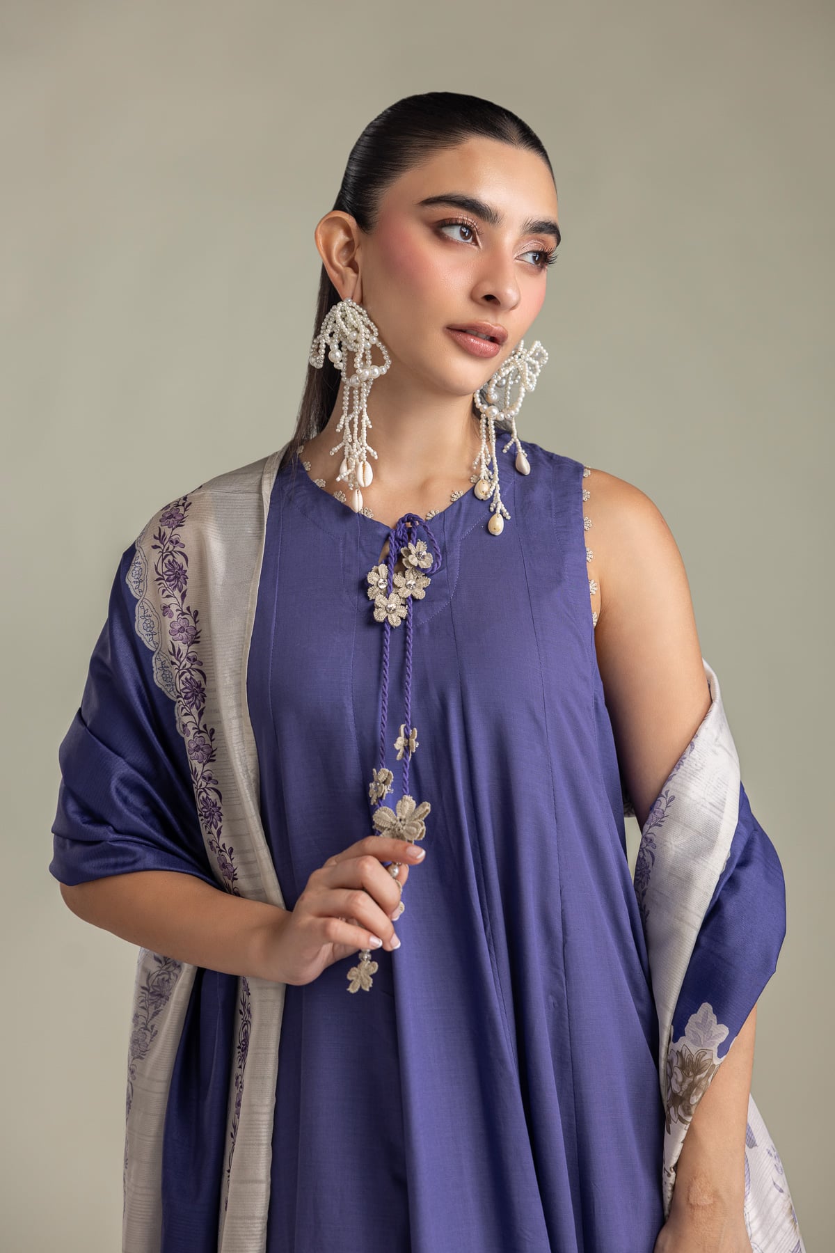 Printed Mesuri Floral Mesuri Dupatta - 2-26-202-A-D-VG