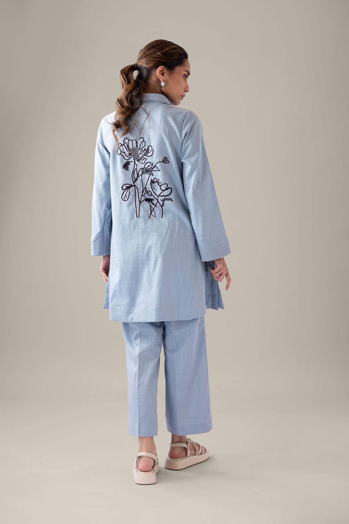 Embroidered Heavy Textured Cotton Kurta - OTD4-EX28-04TA-VG