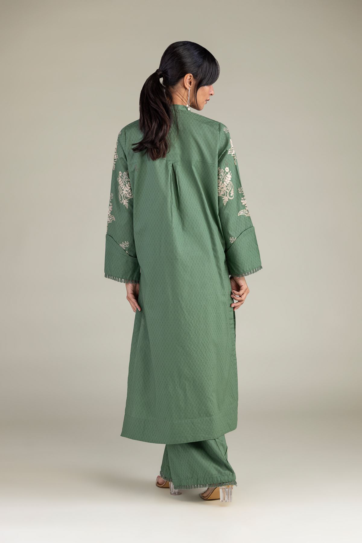 Embroidered Cotton Dobby Floral Cotton Kurta - 1-26-309-B-D1-VG