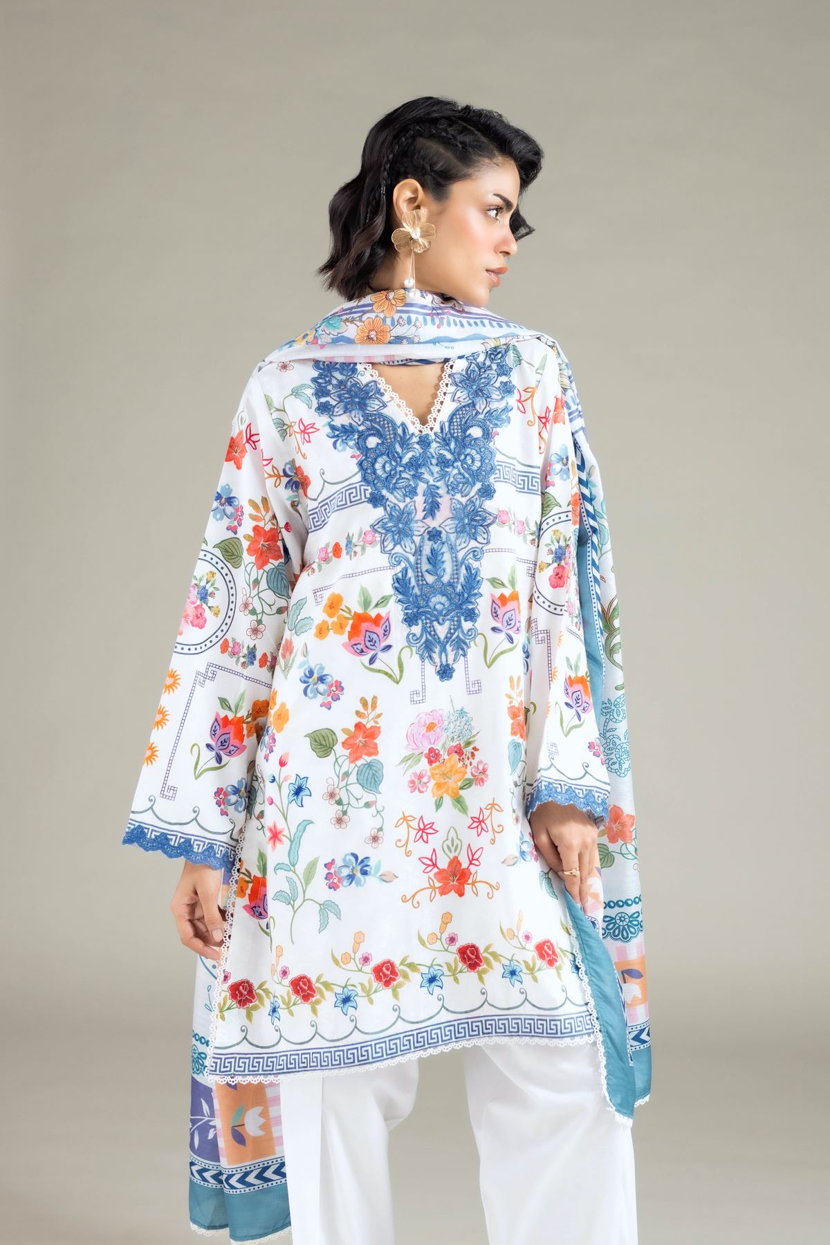 Embroidered Jacquard 3-Piece Printed Suit - T-A33-26-104FD2-VG