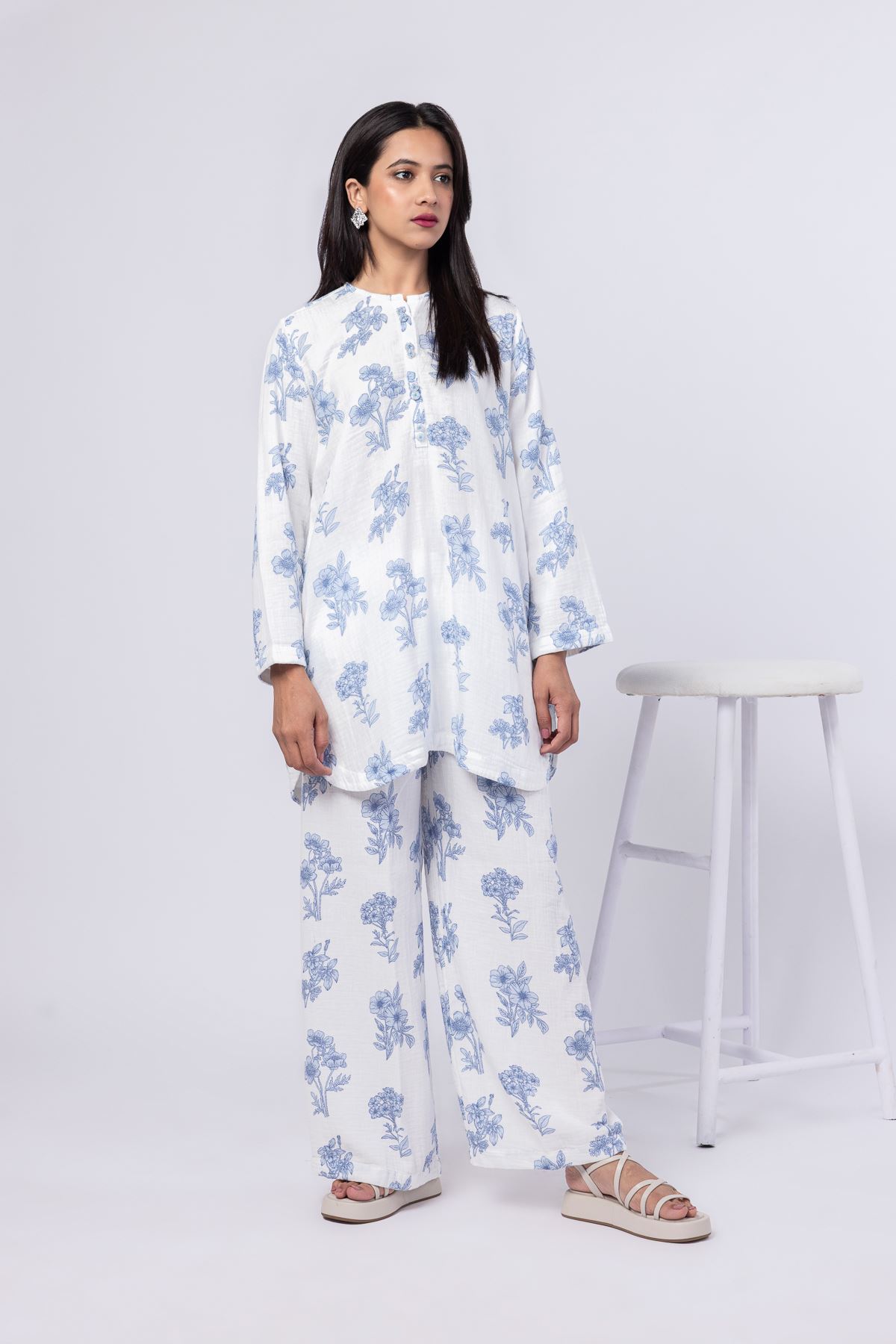 Printed Cheese Cloth Pants - 25-09-9S2-07BA-VG