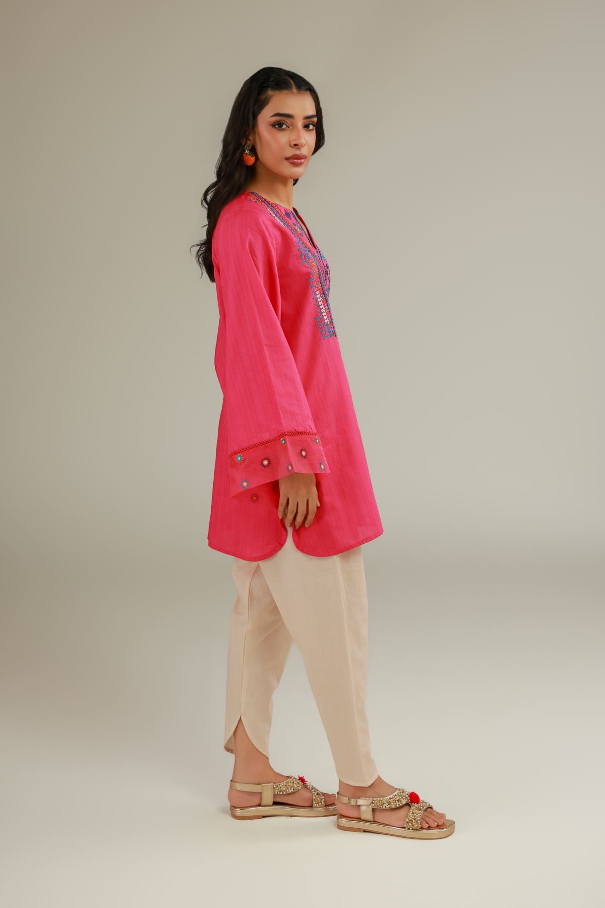 Embroidered Cotton Dobby Embroidered Cotton Shalwar - 1-26-102-A-A-VG