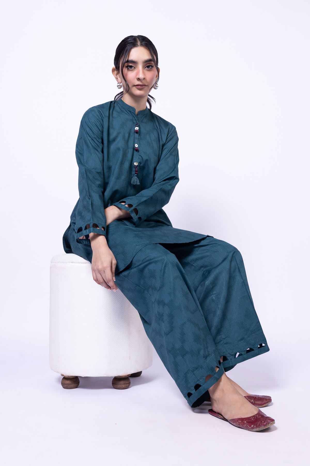 Dyed Jacquard Kurta - OTD4-EX28-08TA-VG