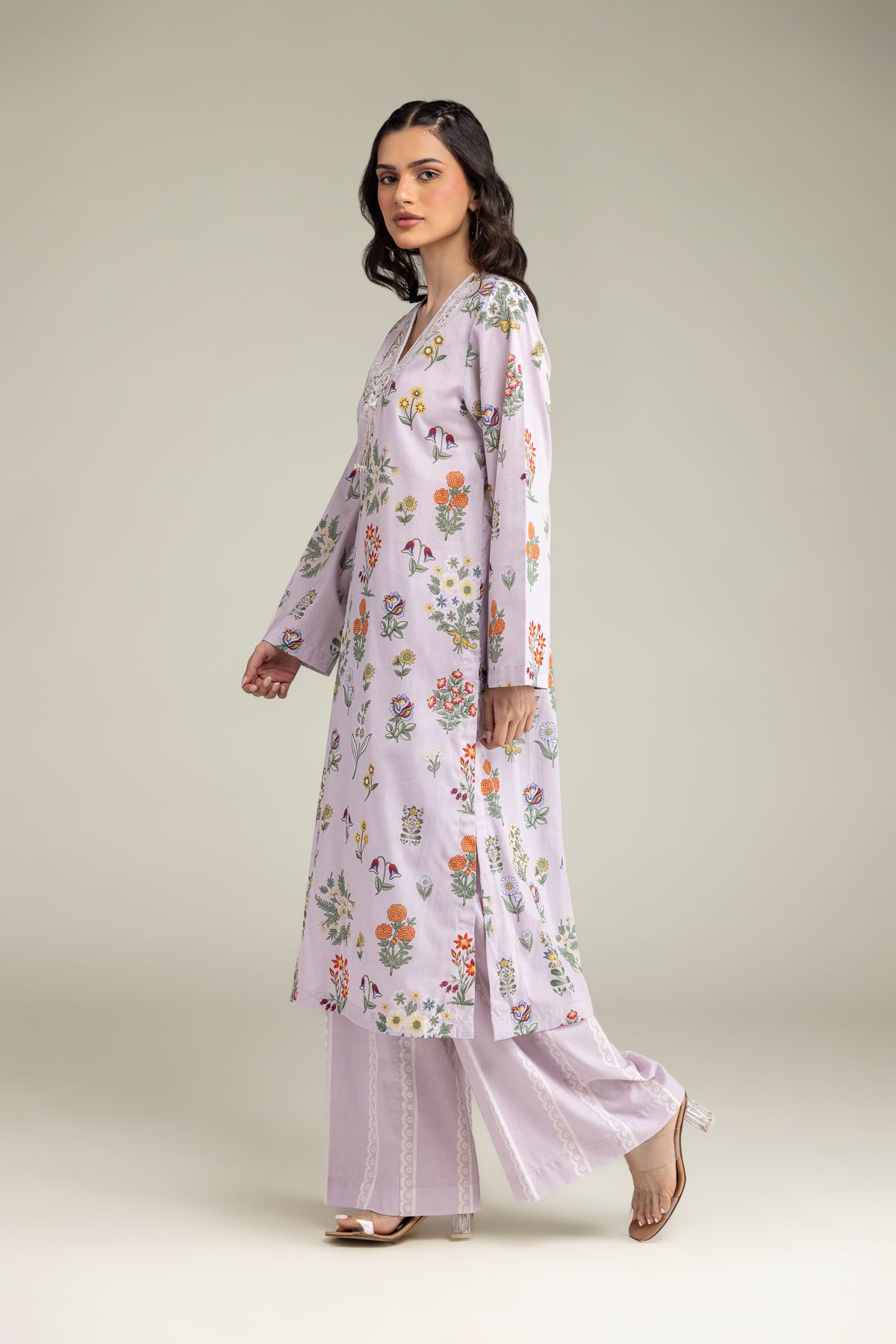 Embroidered Lawn Fabrics 2 Piece | Top and Bottom - A22-26-209FB1-VG