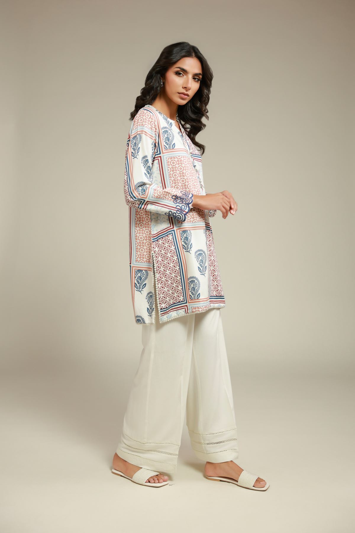 Embroidered Viscose Pants - 1-26-101-A-H-VG