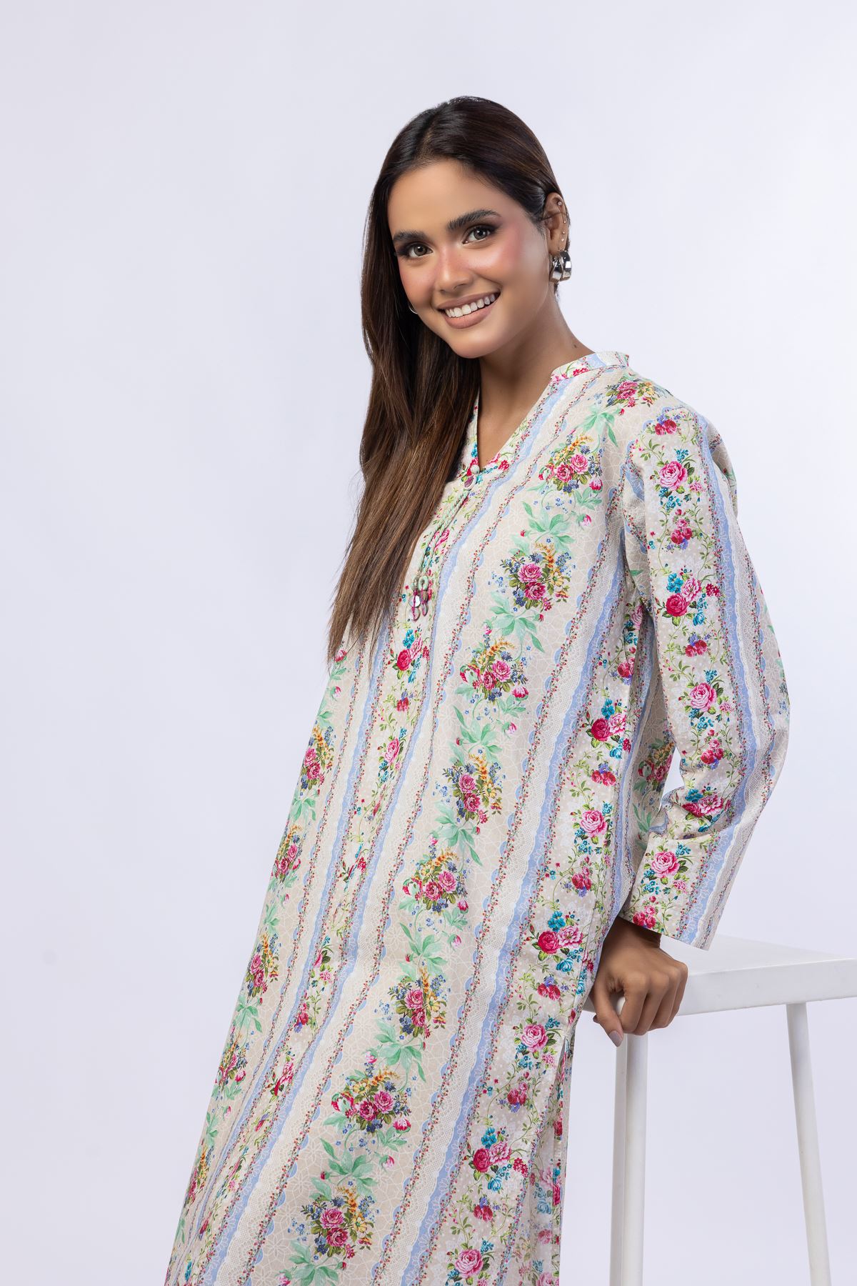 Printed Cotton Dobby Kurta - 25-07-7E9-02TA-VG
