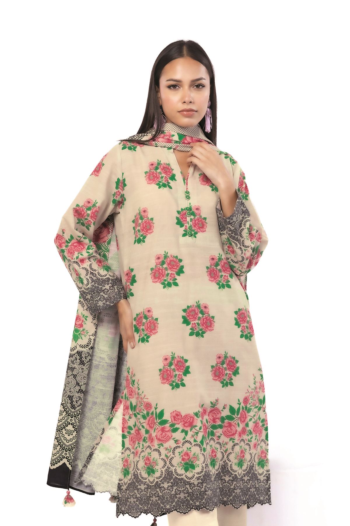 Printed Khaddar Tailored 3 Piece - KN31AST-VG