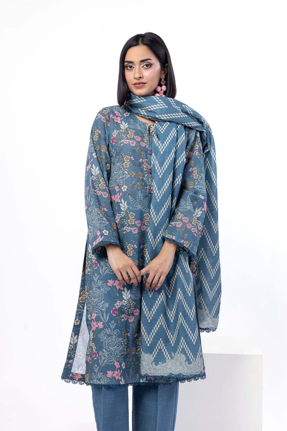Printed Light Khaddar Tailored 3 Piece - KW30AST-VG