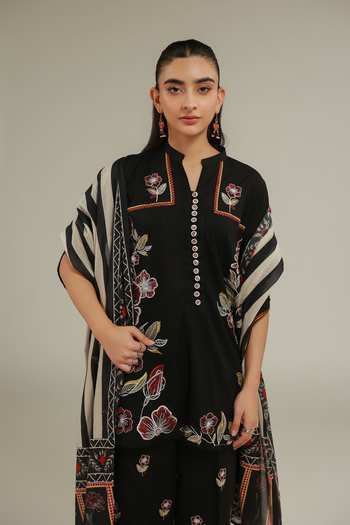Embroidered Lawn Lawn Threadwork Dupatta - 1-26-140-A-C-VG