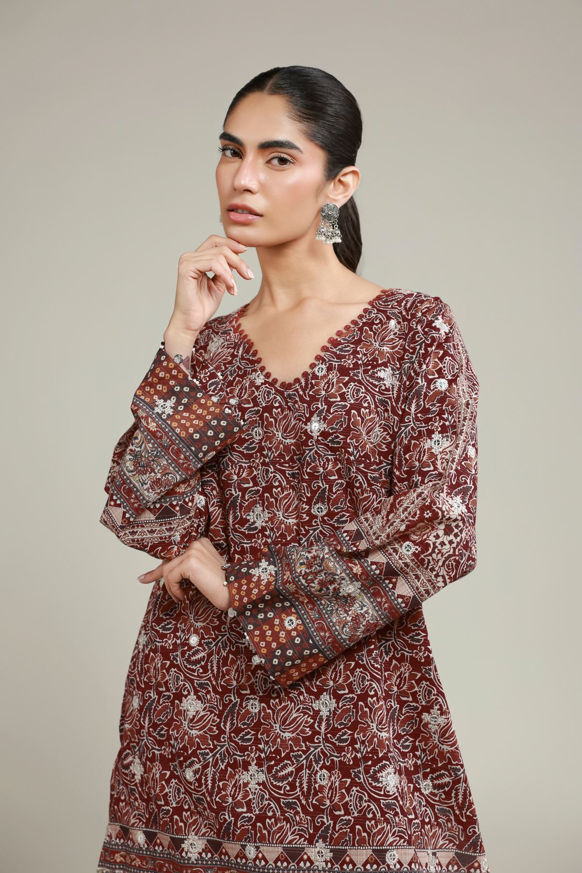 Embroidered Messuri Fabrics 2 Piece | Top and Bottom - A112-26-107EC1-VG