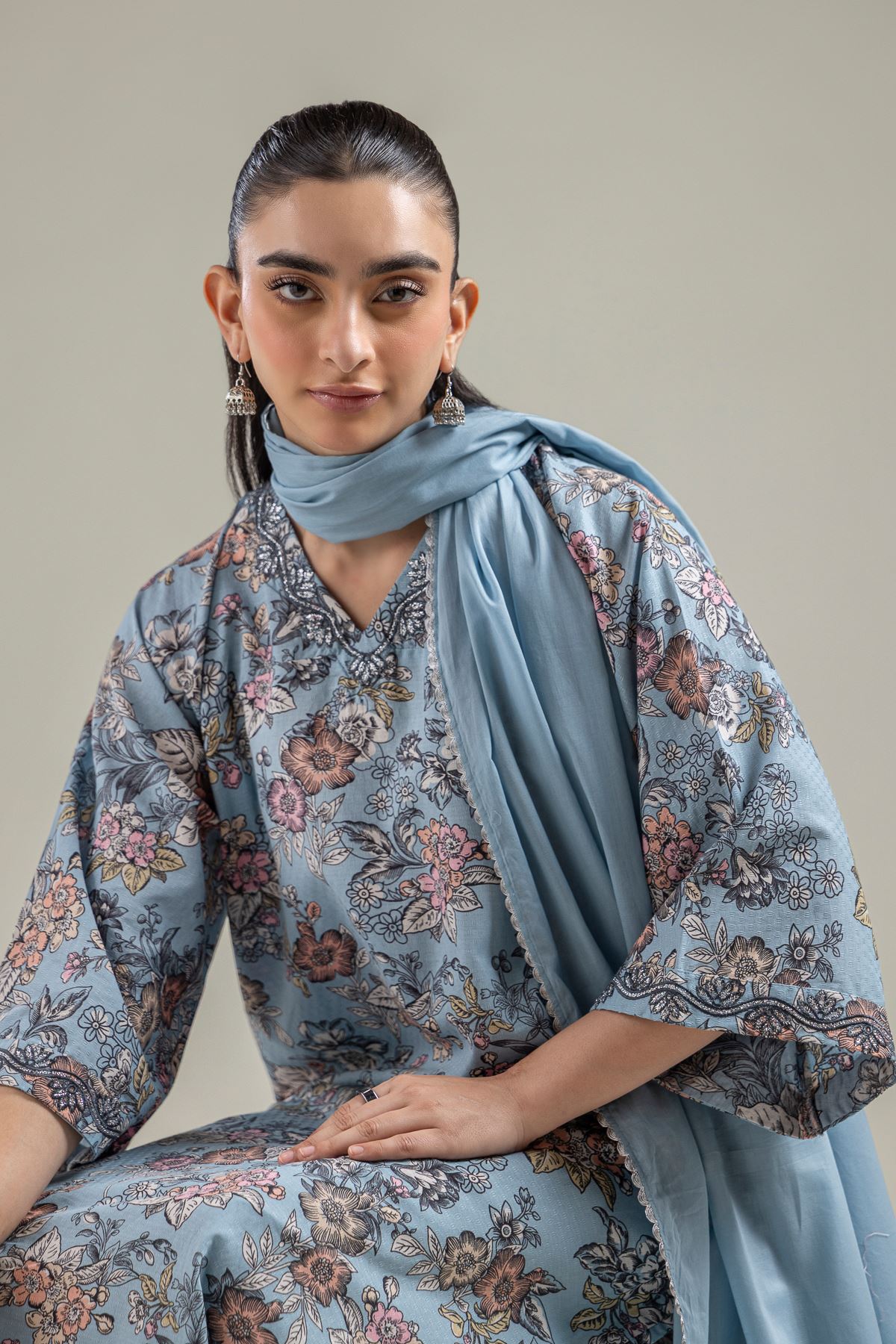 Embroidered Lawn Solid Lawn Dupatta - 1-26-121-C-C-VG