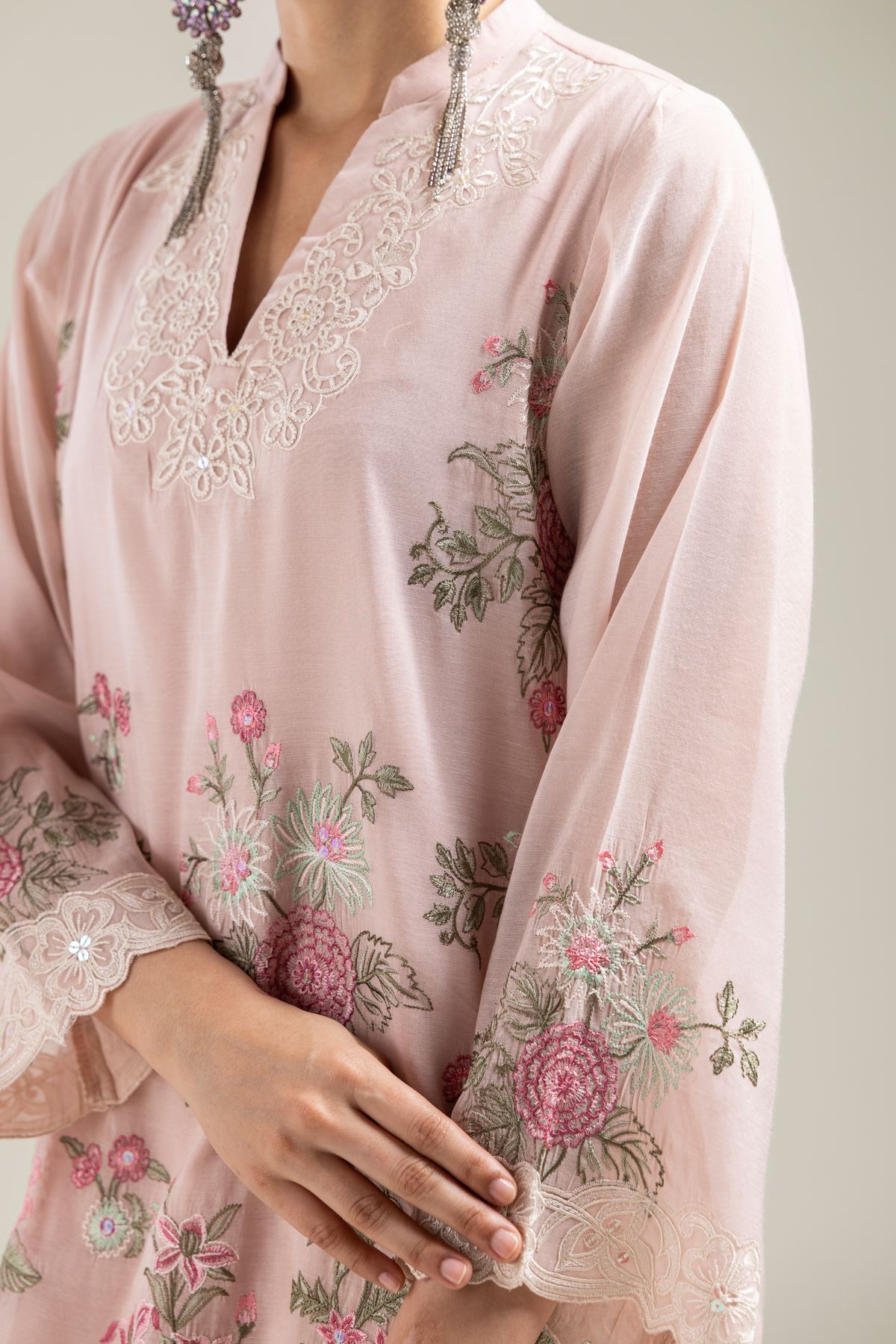 Paper Silk Pink Festive Kurta - 2-26-107-A-B-VG