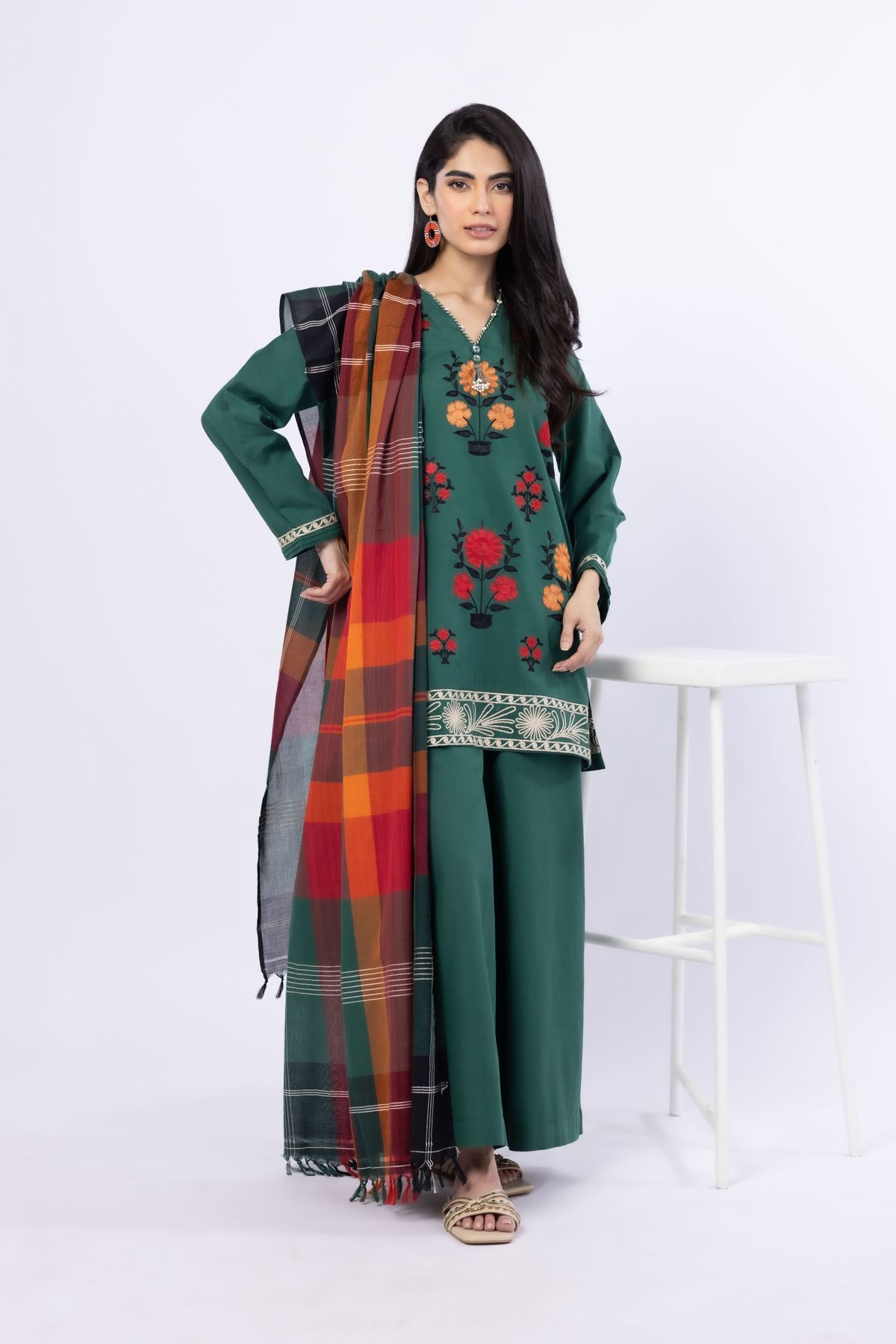 Embroidered Handwoven Cotton Kurta - 25-09-11E5-03TA-VG