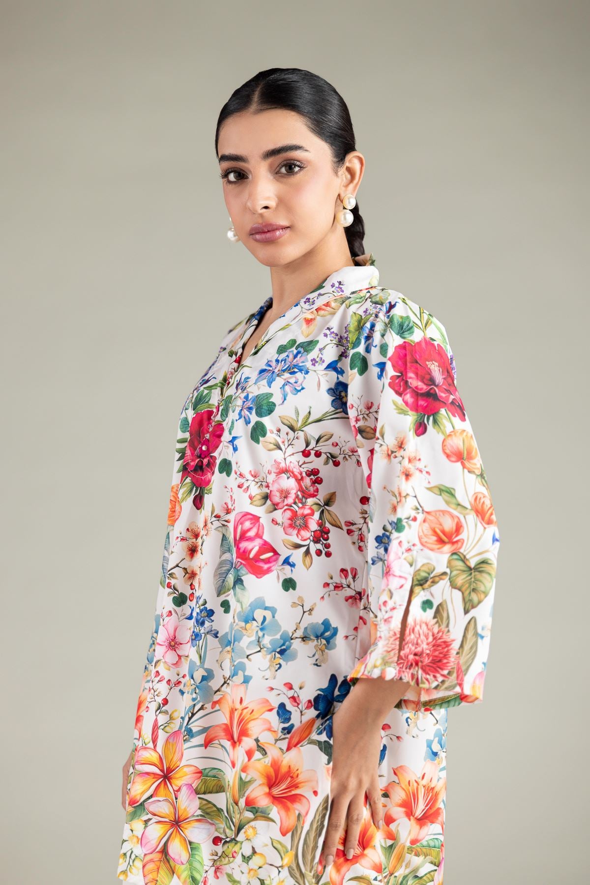 Printed Polyester Silk Kurta - 1-26-101-A-D-VG